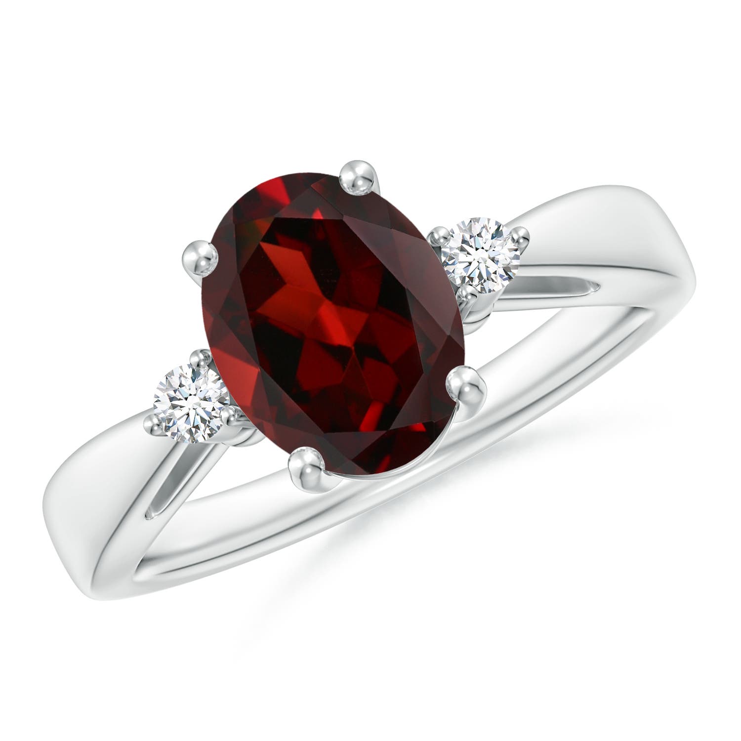 AAA - Garnet / 2.07 CT / 14 KT White Gold