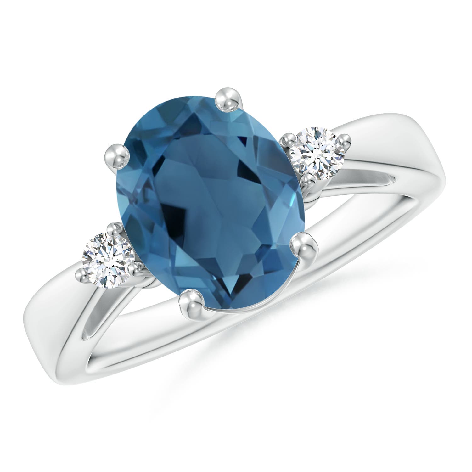 A - London Blue Topaz / 3.34 CT / 14 KT White Gold