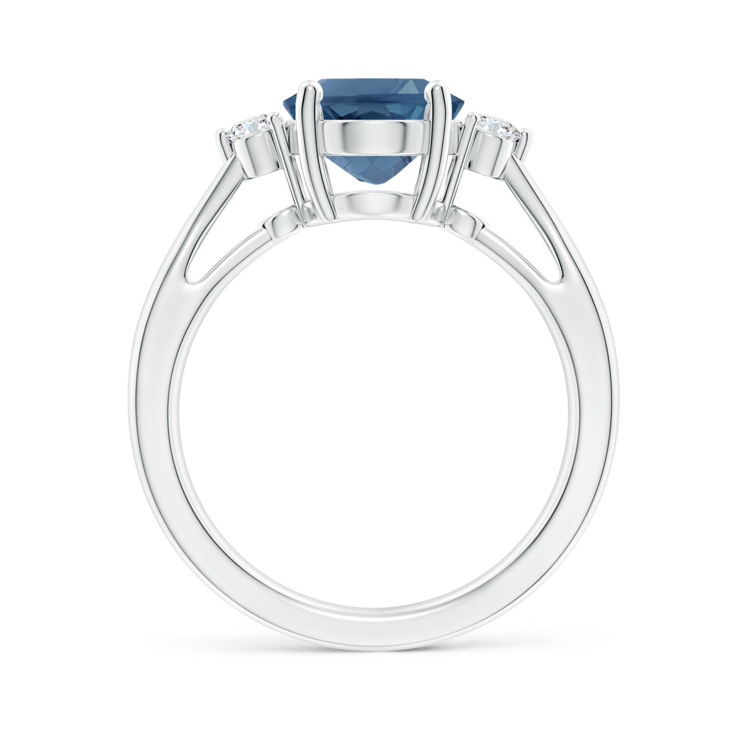 A - London Blue Topaz / 3.34 CT / 14 KT White Gold