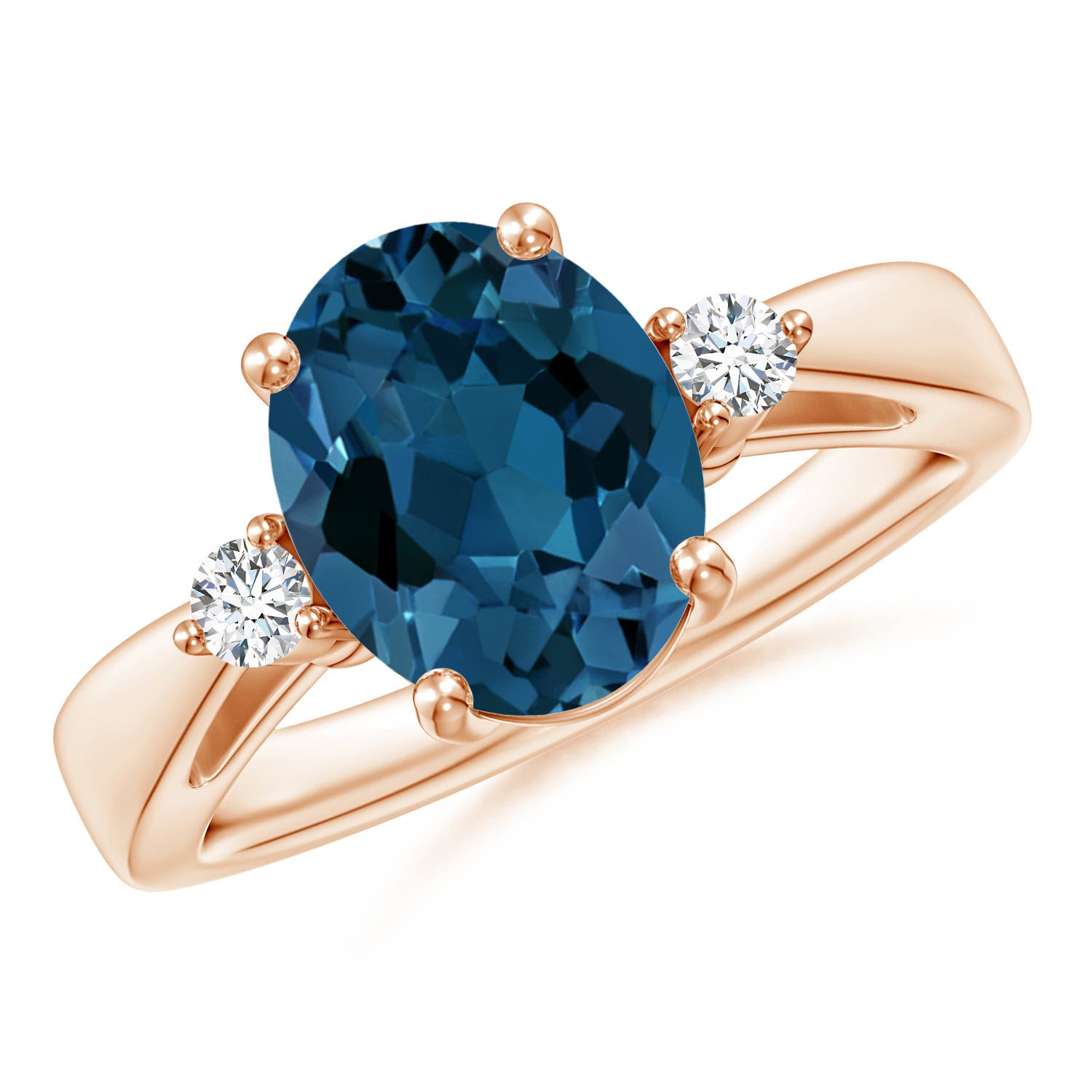 AAA - London Blue Topaz / 3.34 CT / 14 KT Rose Gold