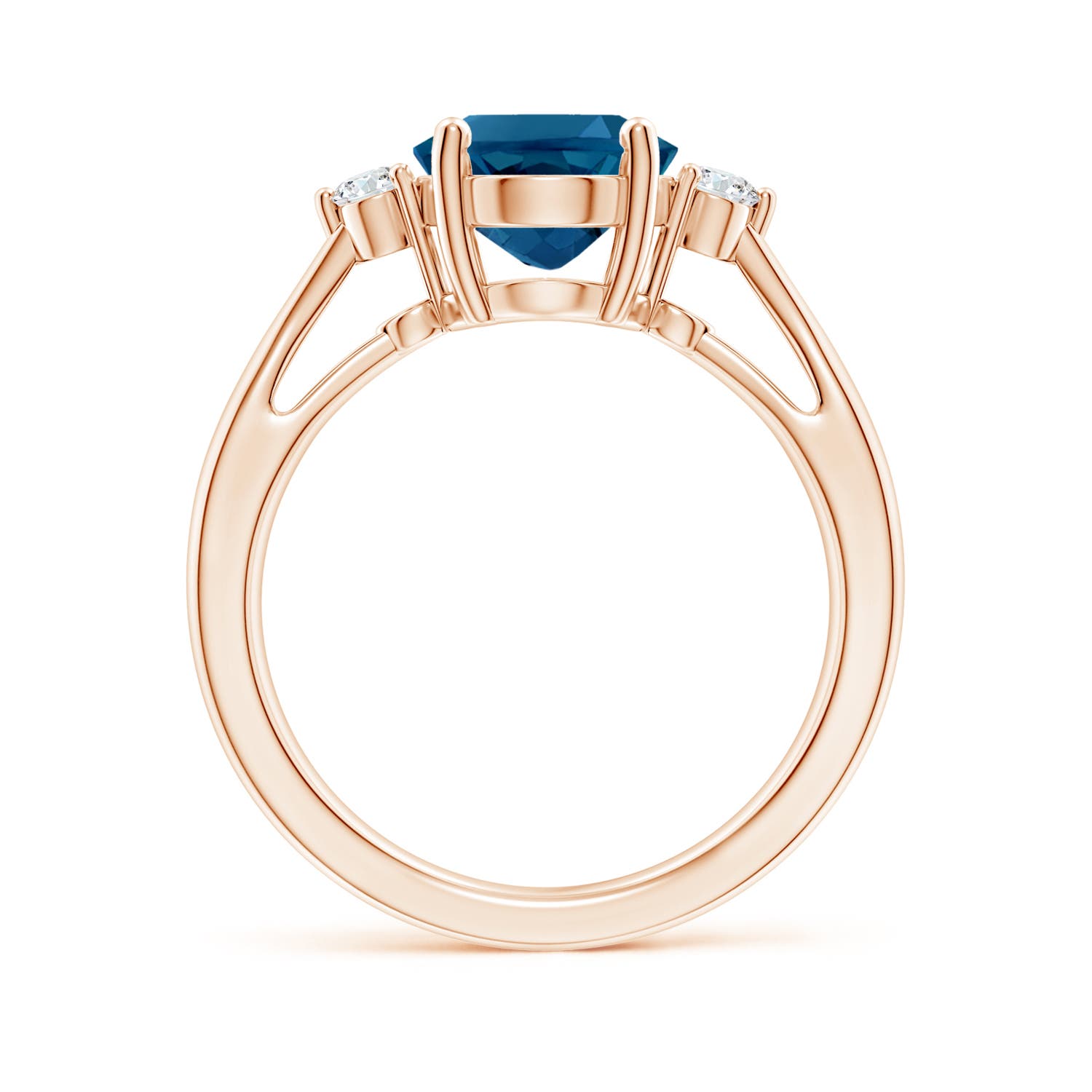 AAAA - London Blue Topaz / 3.34 CT / 14 KT Rose Gold