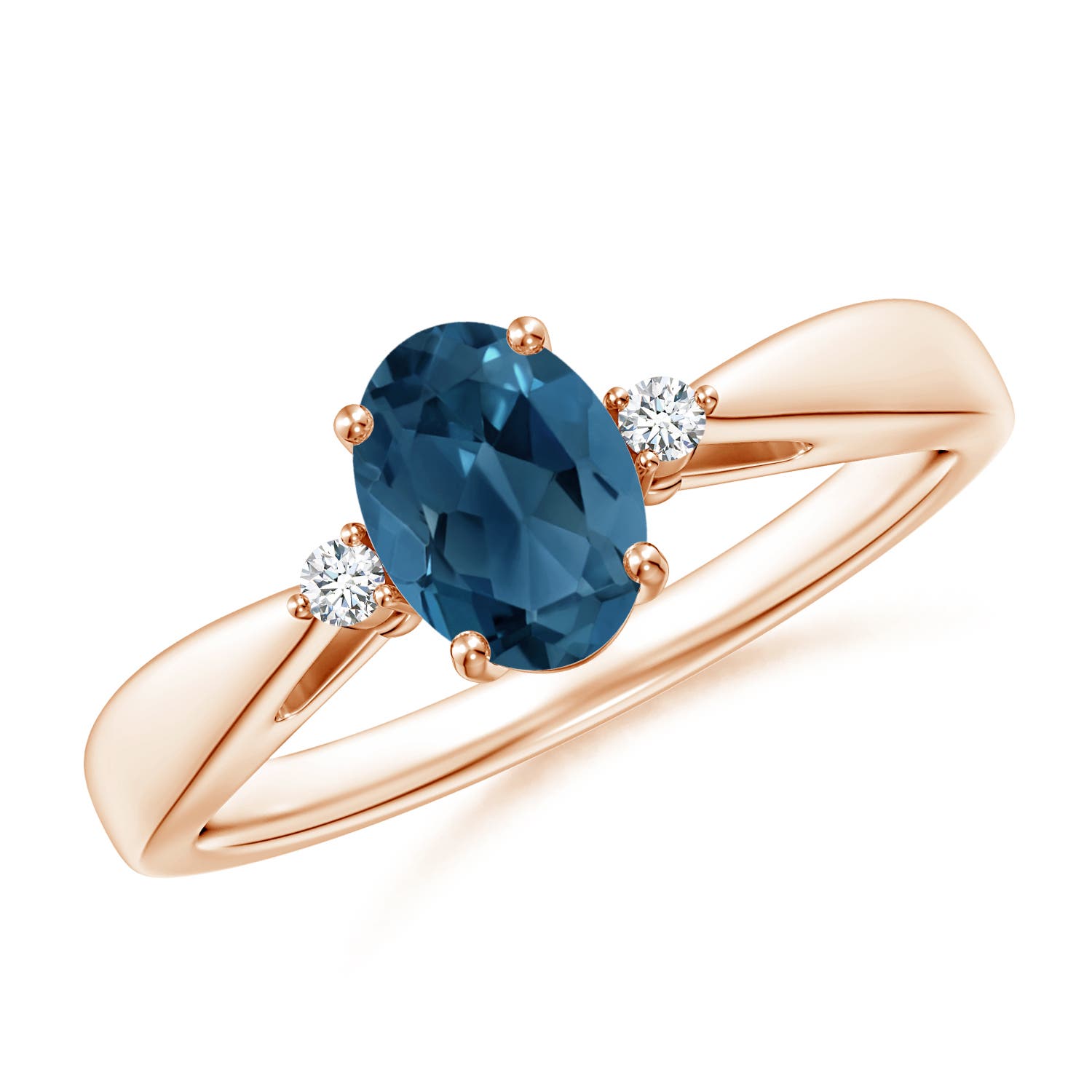 AA - London Blue Topaz / 0.99 CT / 14 KT Rose Gold