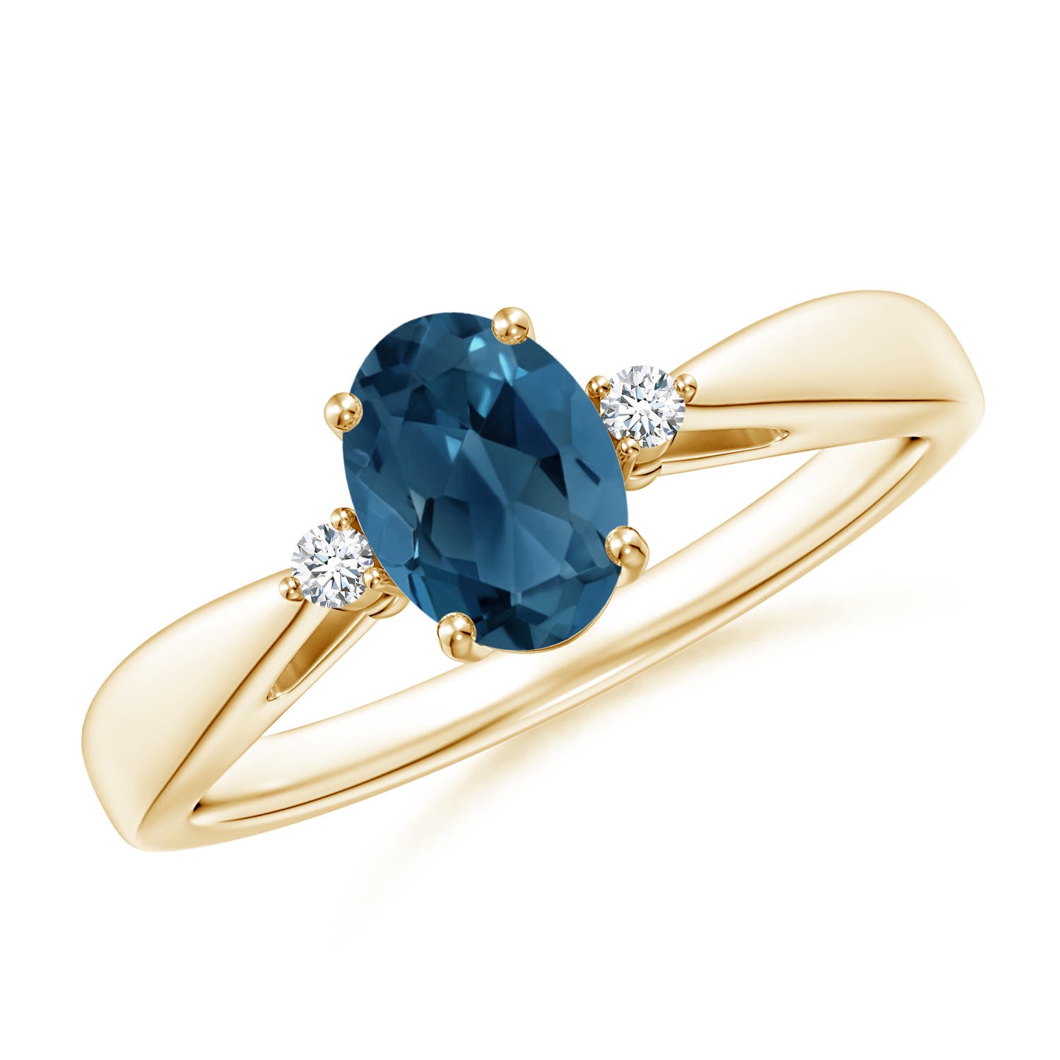 AA - London Blue Topaz / 0.99 CT / 14 KT Yellow Gold