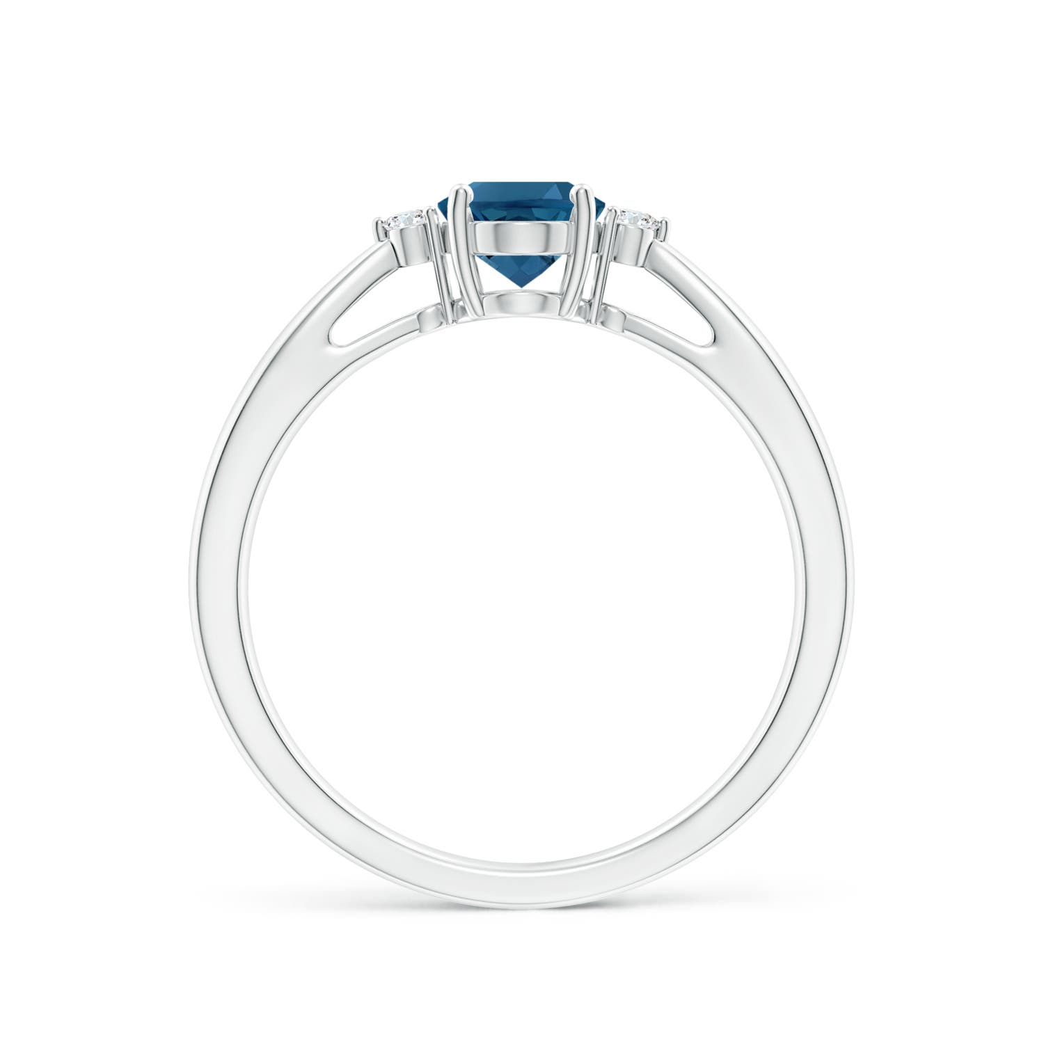 AAA - London Blue Topaz / 0.99 CT / 14 KT White Gold