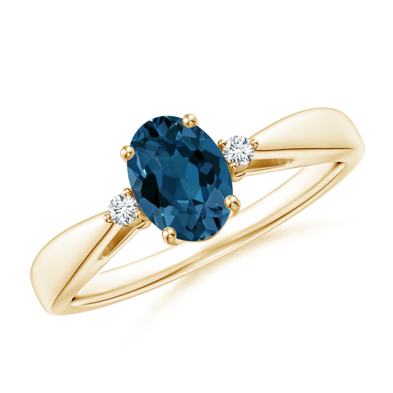 AAA - London Blue Topaz / 0.99 CT / 14 KT Yellow Gold