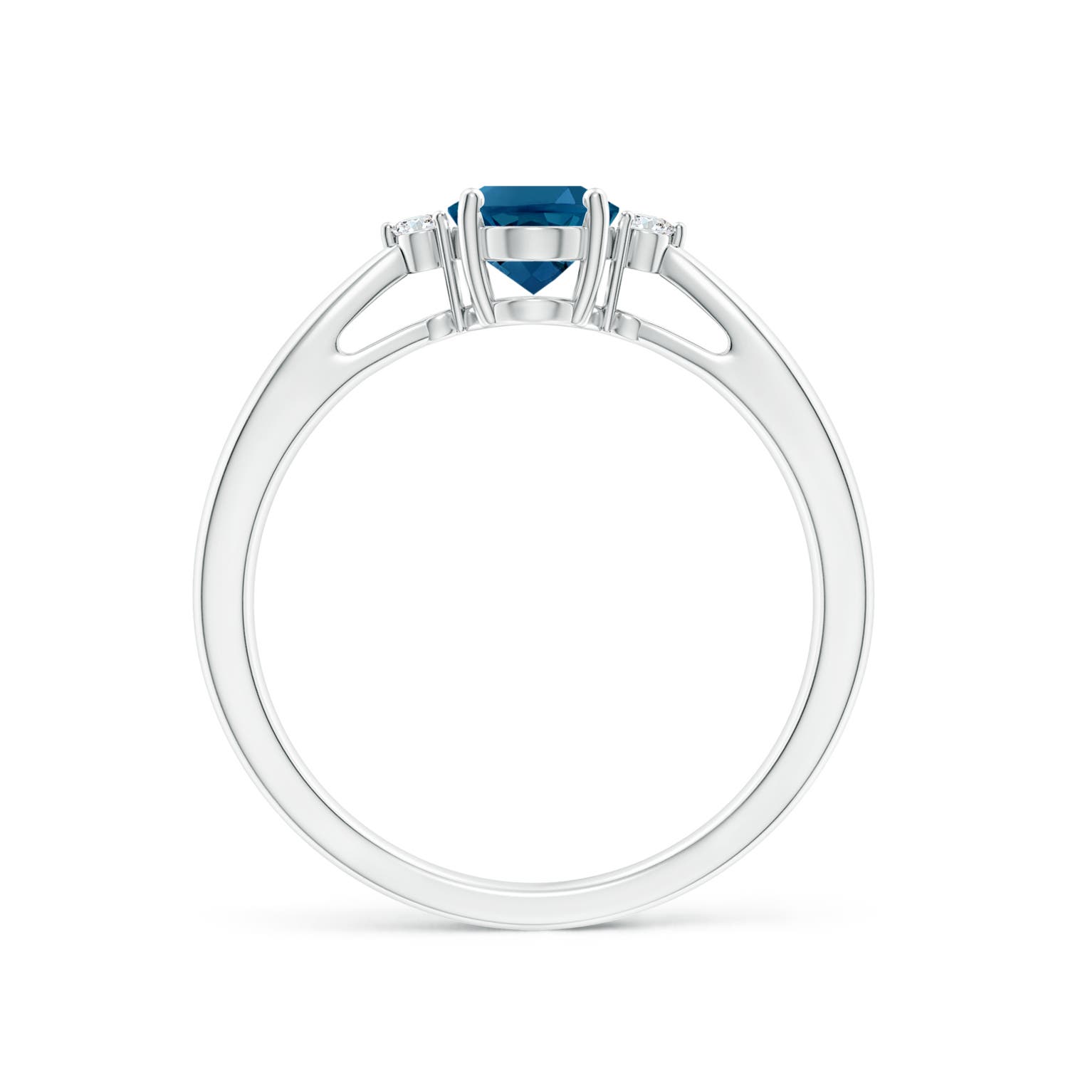 AAAA - London Blue Topaz / 0.99 CT / 14 KT White Gold