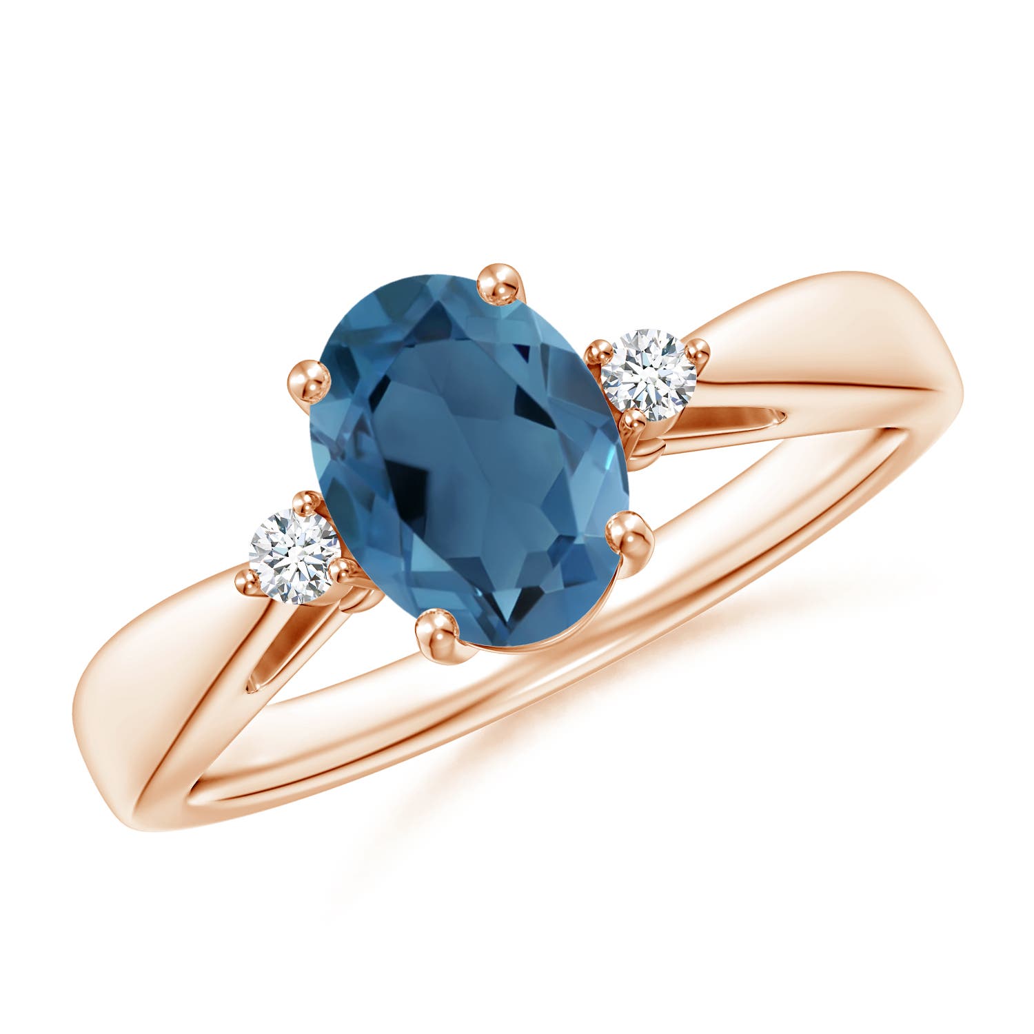 A - London Blue Topaz / 1.56 CT / 14 KT Rose Gold