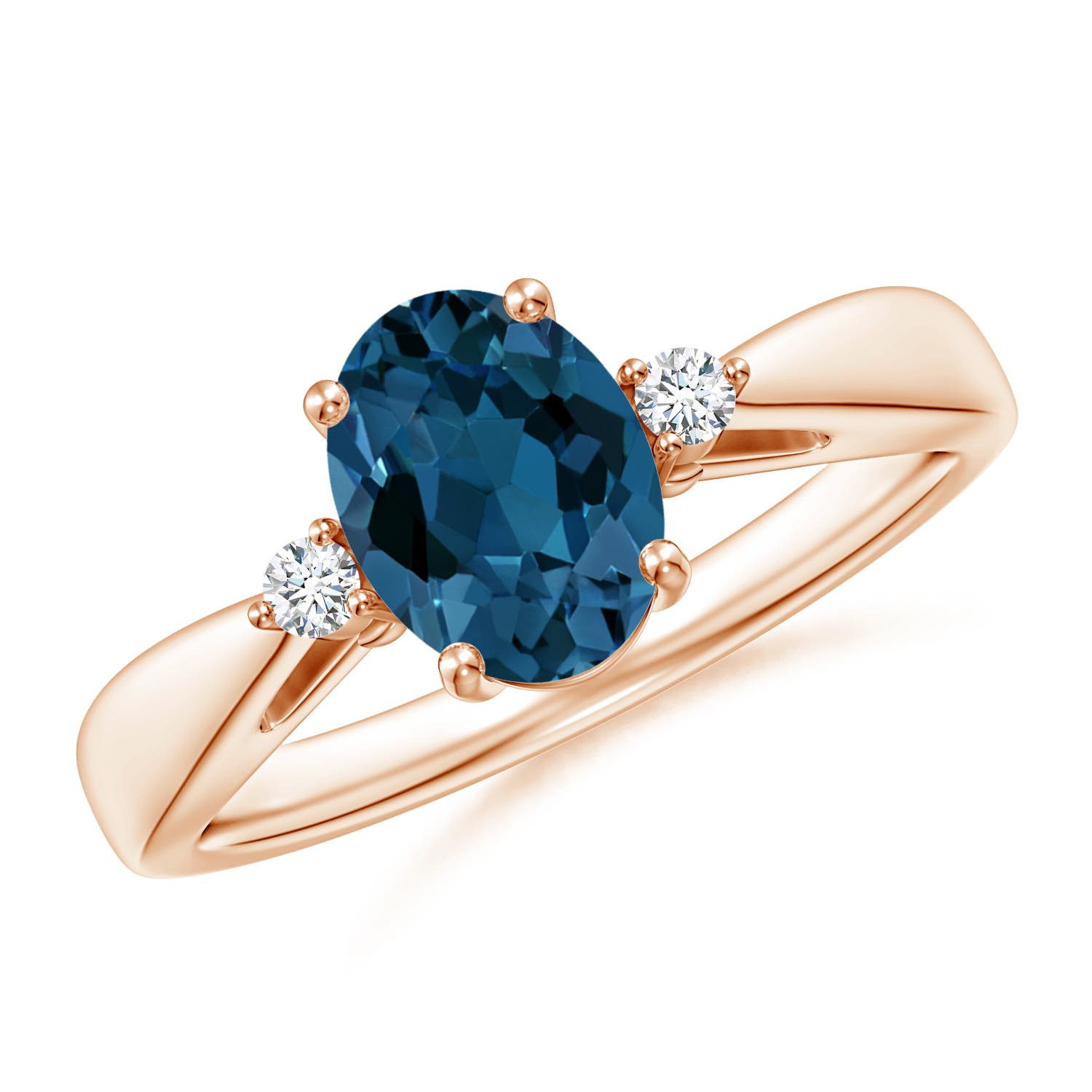 AAA - London Blue Topaz / 1.56 CT / 14 KT Rose Gold