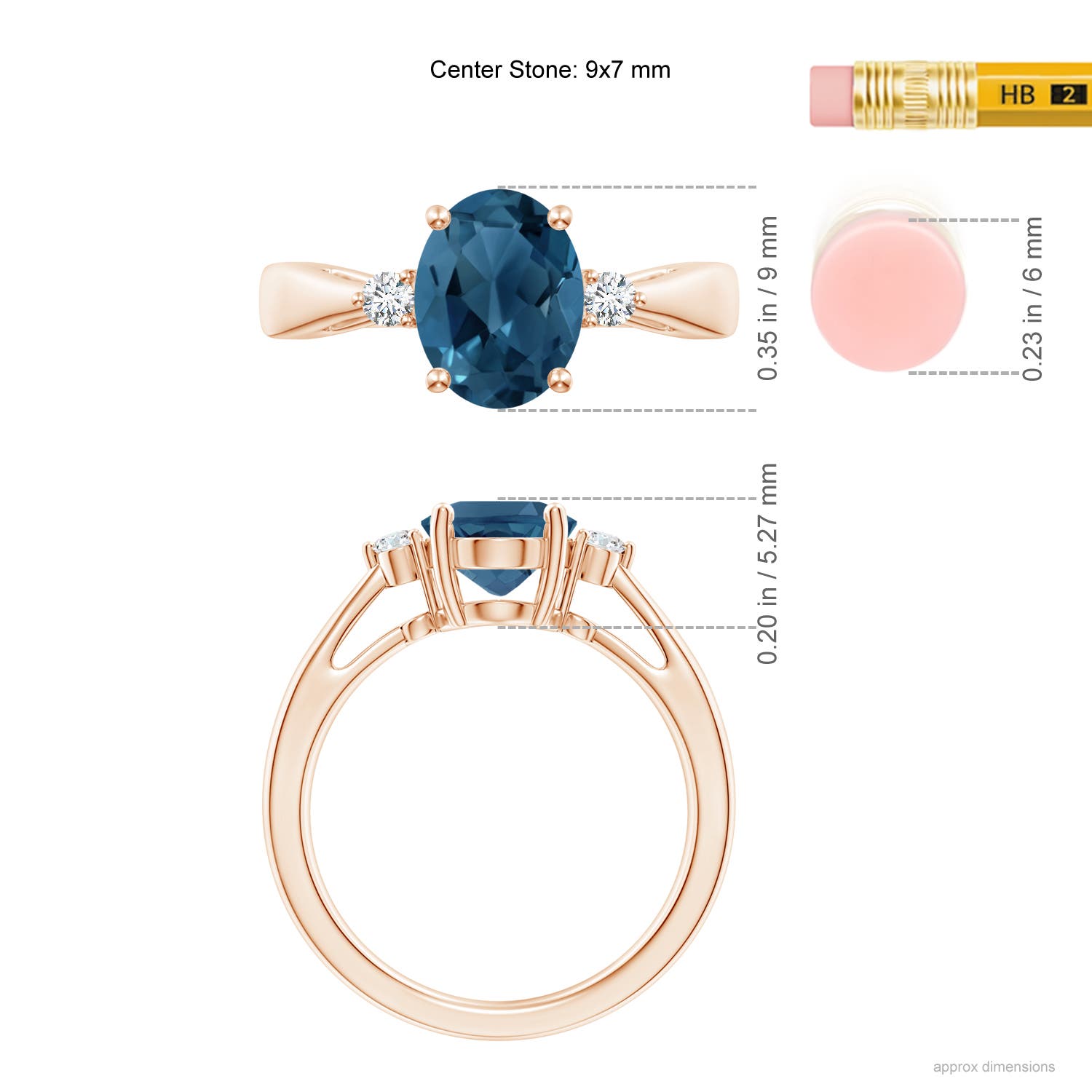 AA - London Blue Topaz / 2.32 CT / 14 KT Rose Gold