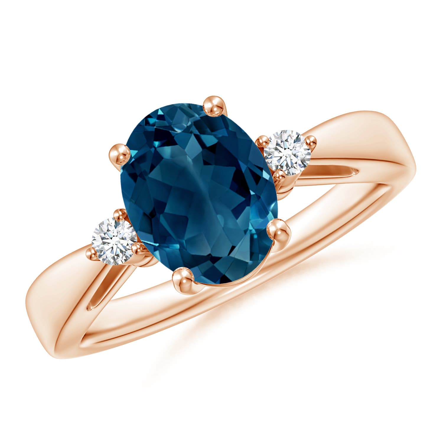 AAAA - London Blue Topaz / 2.32 CT / 14 KT Rose Gold