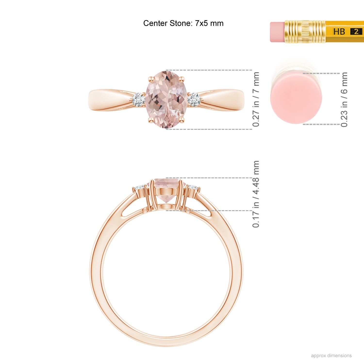 AA - Morganite / 0.74 CT / 14 KT Rose Gold