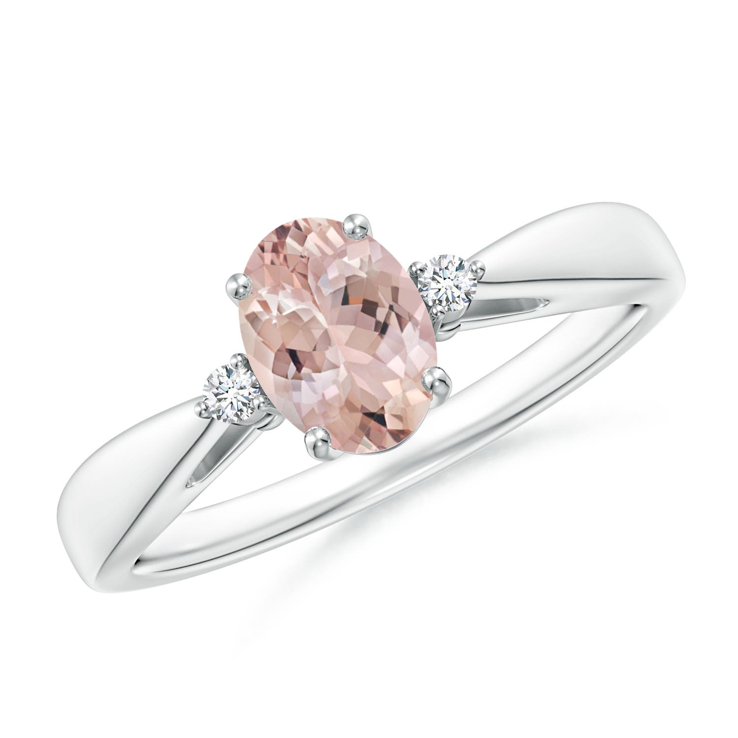 AA - Morganite / 0.74 CT / 14 KT White Gold