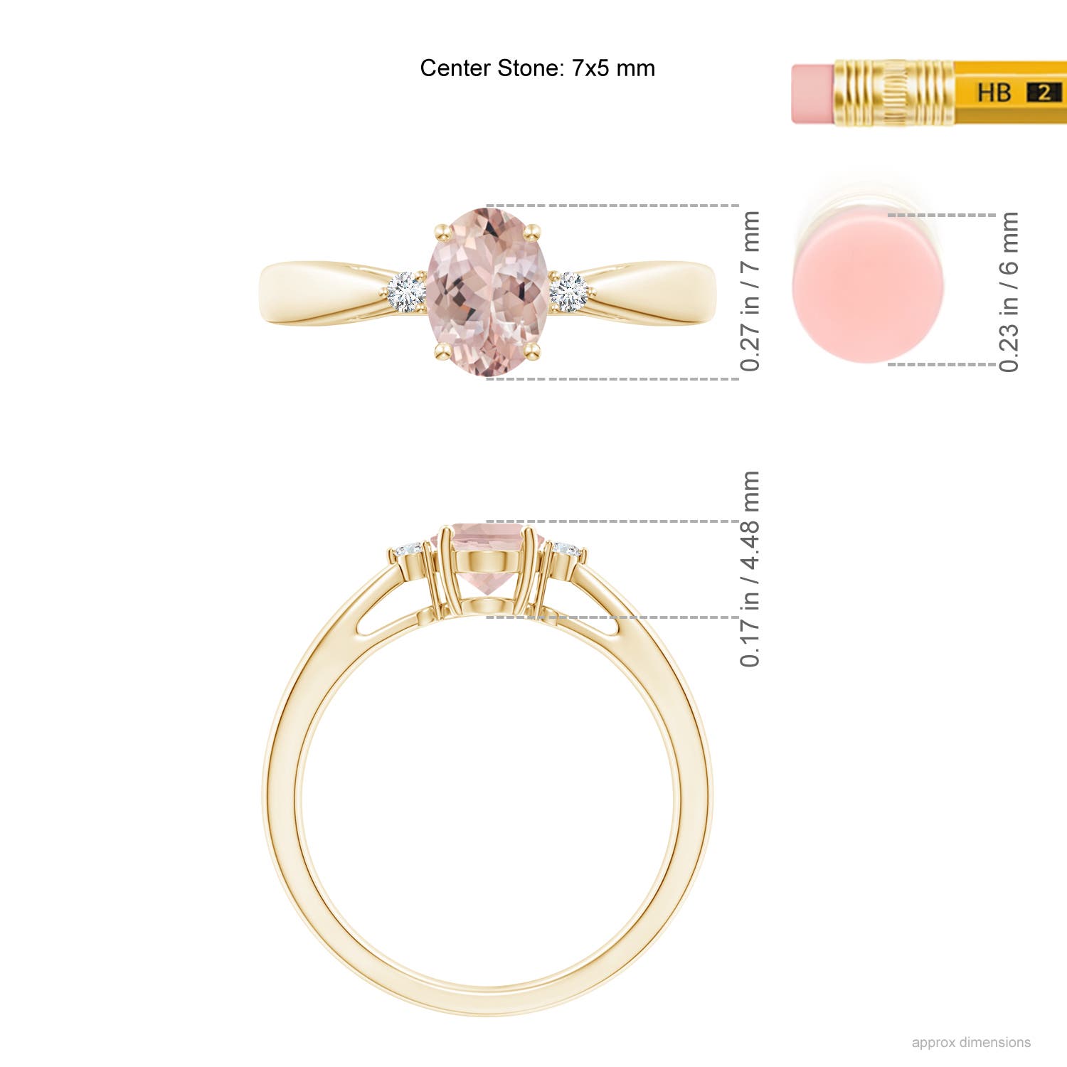 AA - Morganite / 0.74 CT / 14 KT Yellow Gold