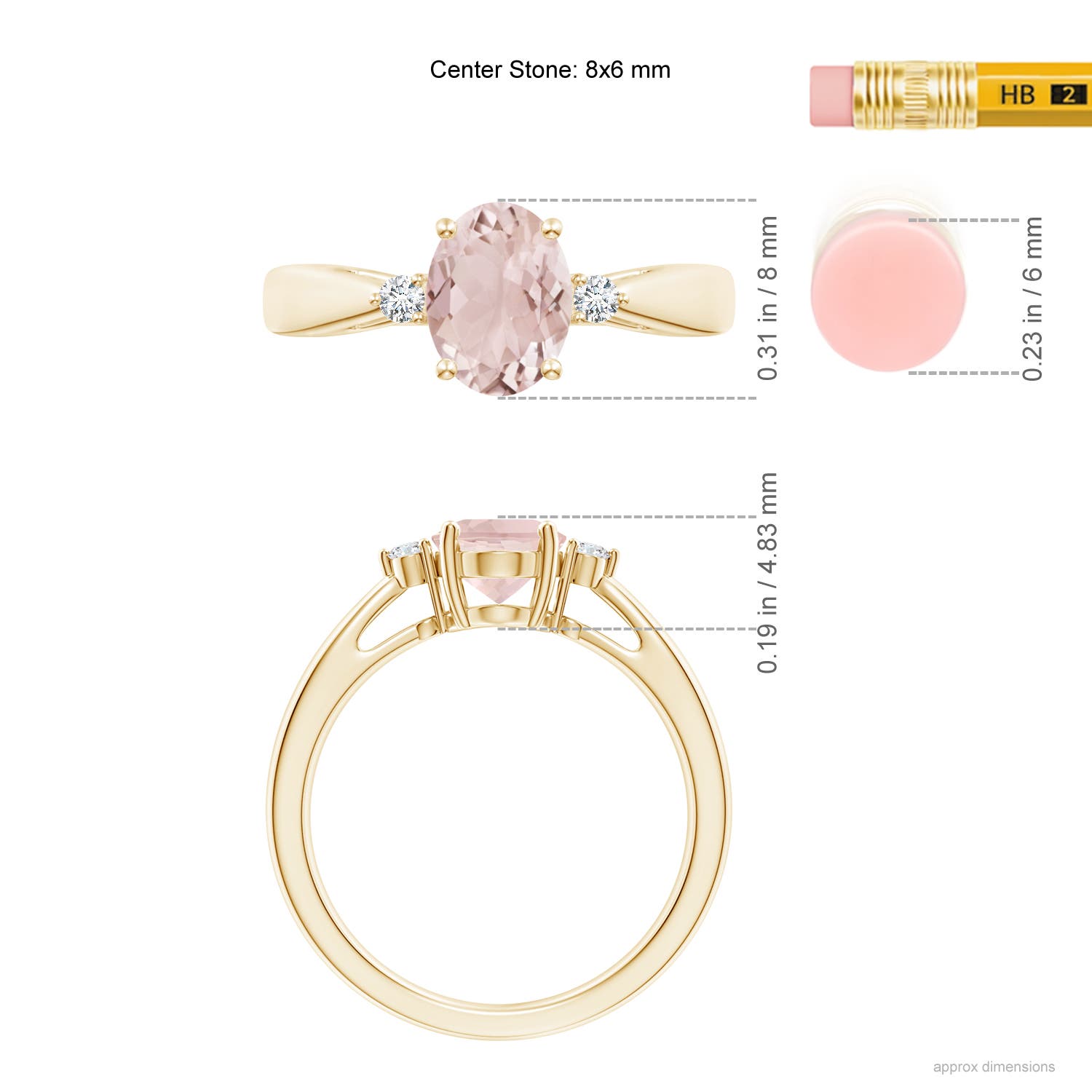 A - Morganite / 1.16 CT / 14 KT Yellow Gold