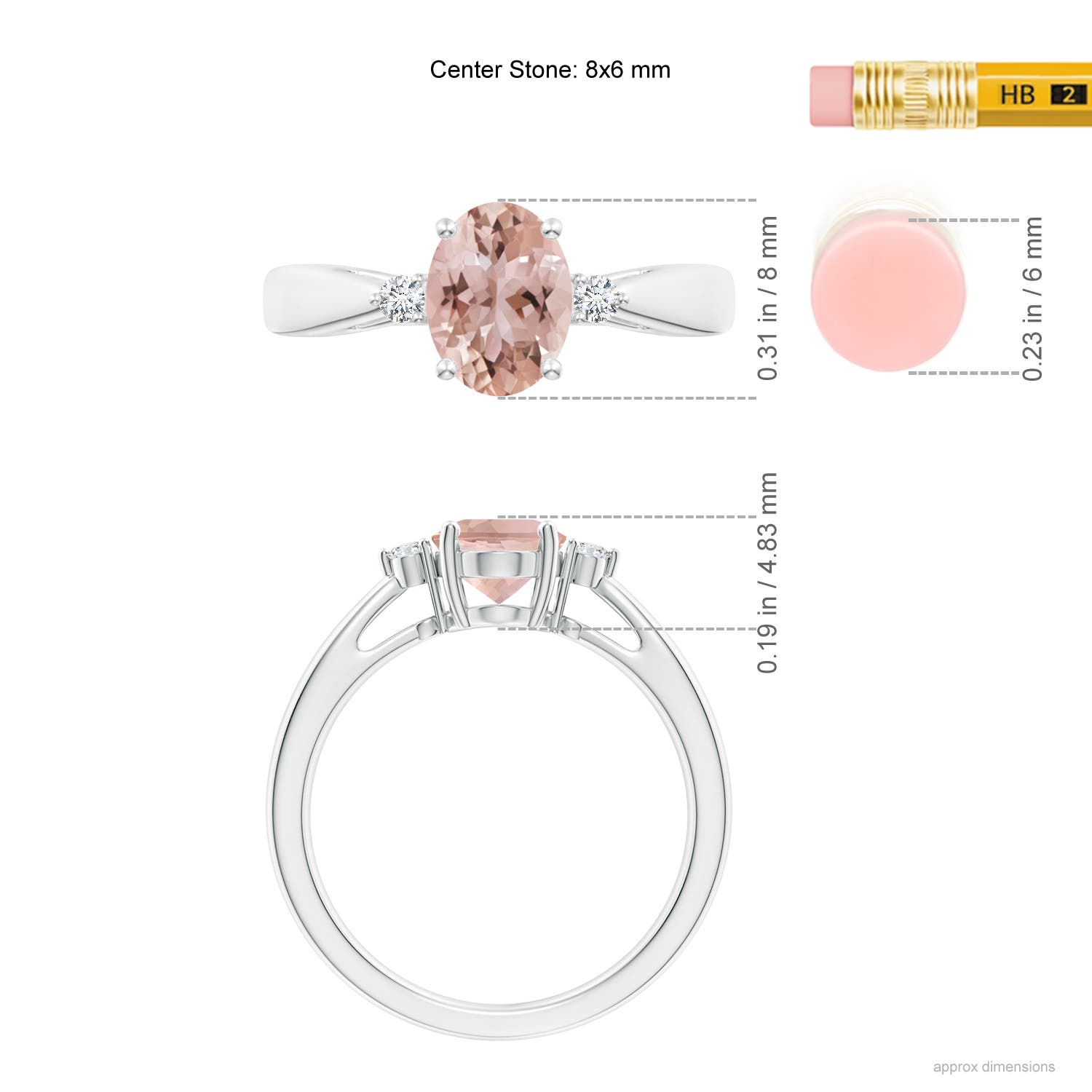 AAA - Morganite / 1.16 CT / 14 KT White Gold