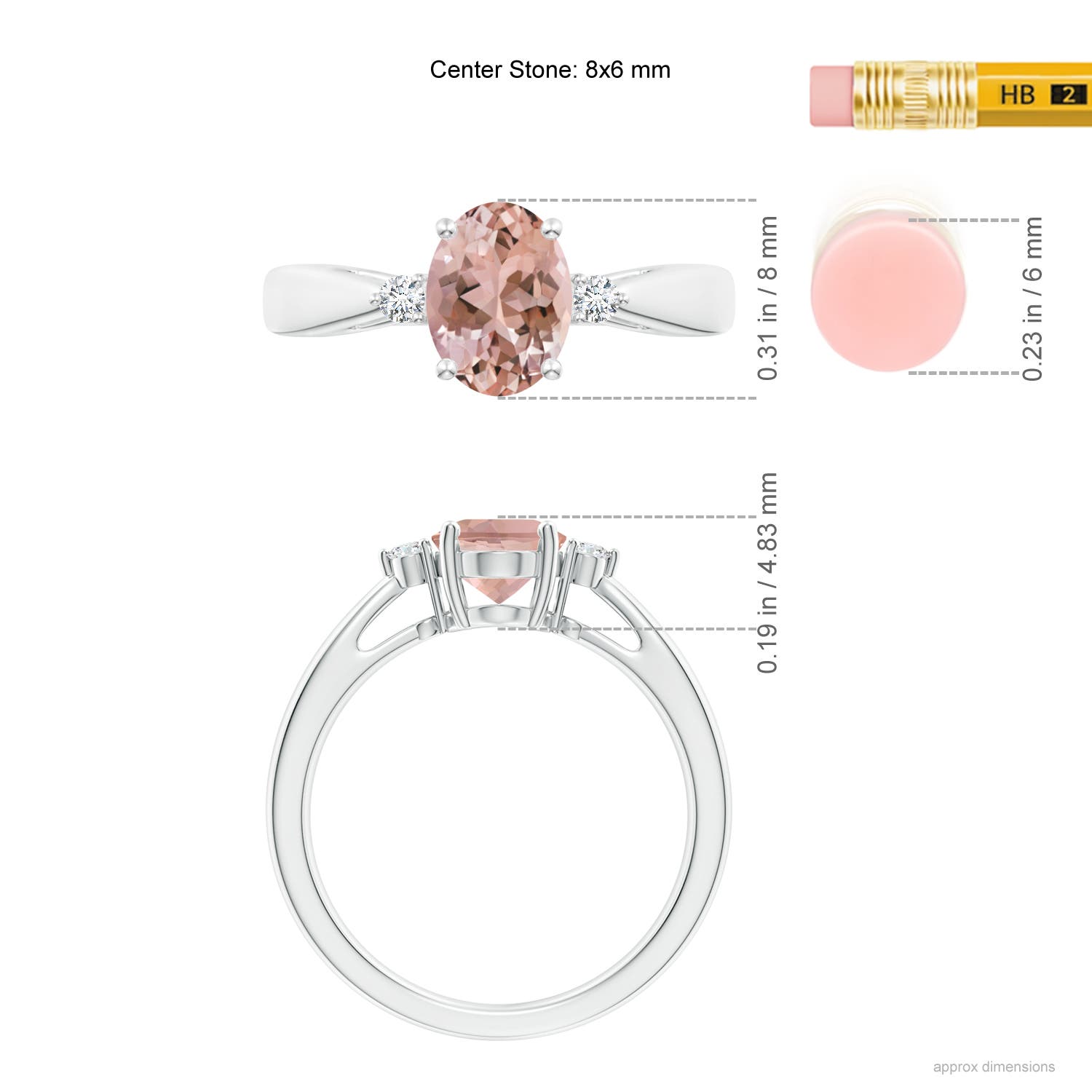 AAAA - Morganite / 1.16 CT / 14 KT White Gold