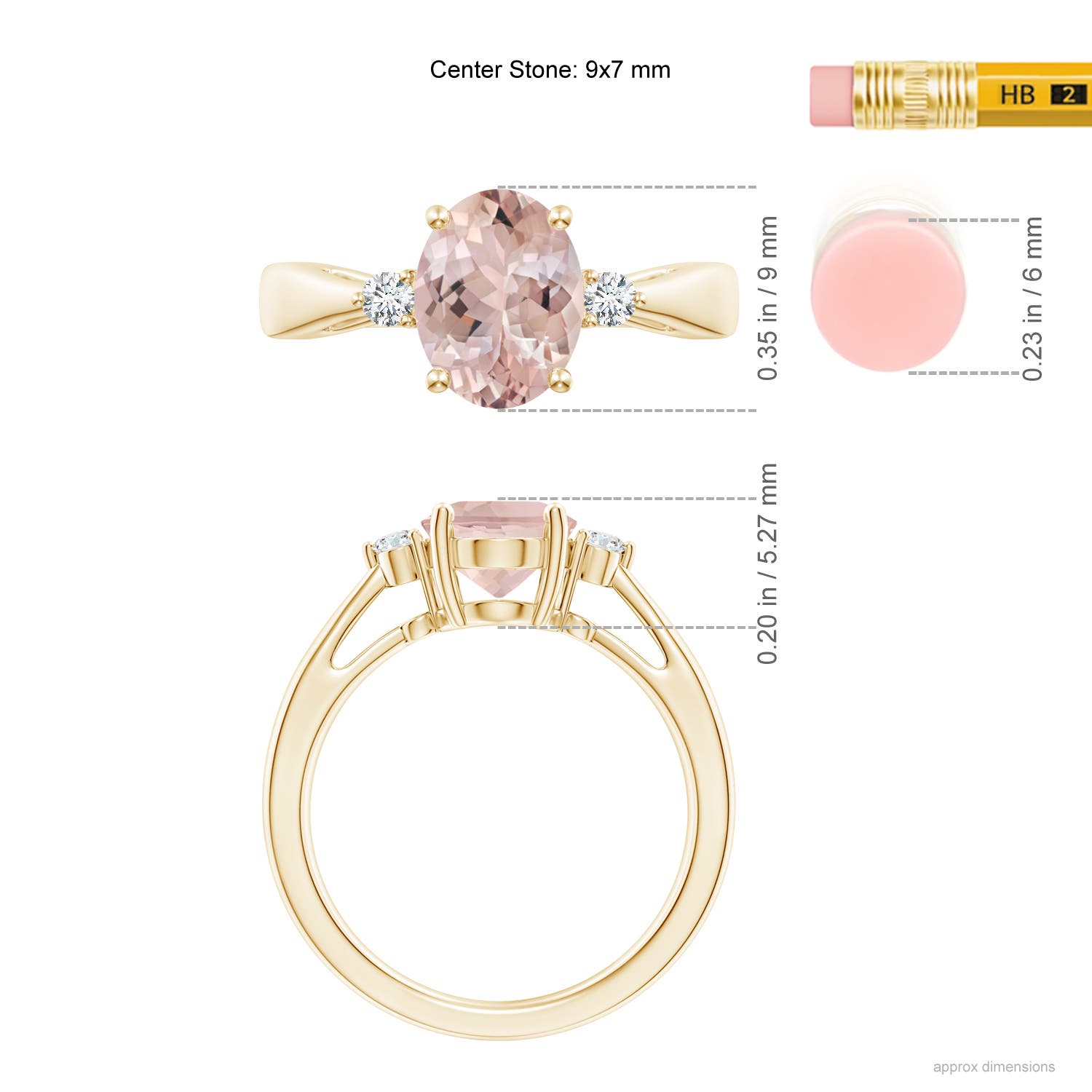 AA - Morganite / 1.72 CT / 14 KT Yellow Gold