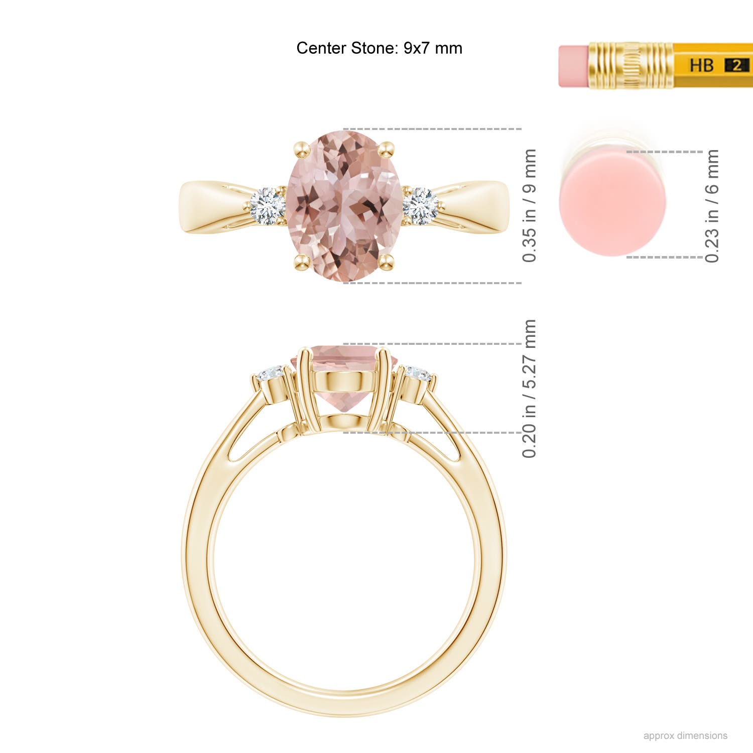 AAA - Morganite / 1.72 CT / 14 KT Yellow Gold