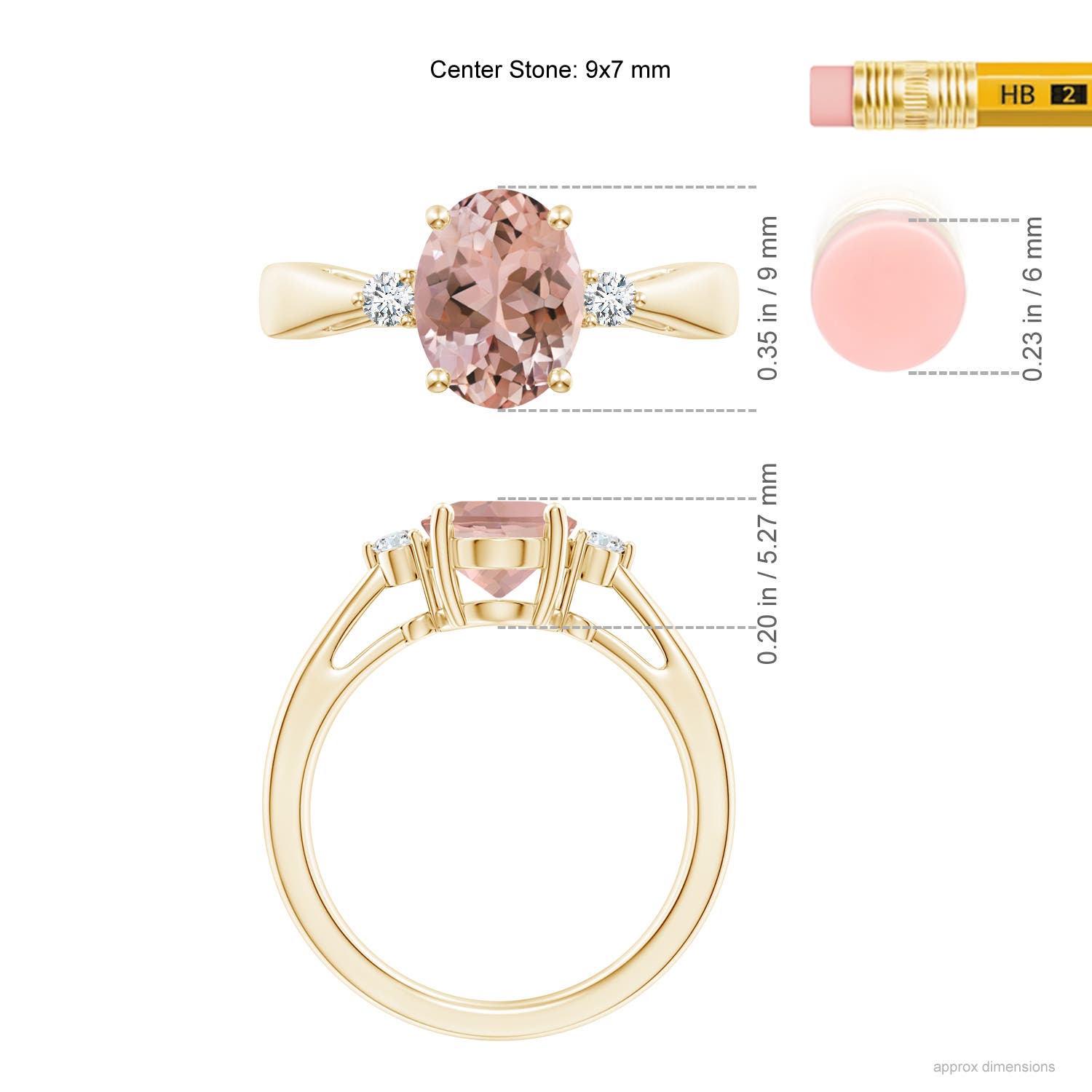 AAAA - Morganite / 1.72 CT / 14 KT Yellow Gold