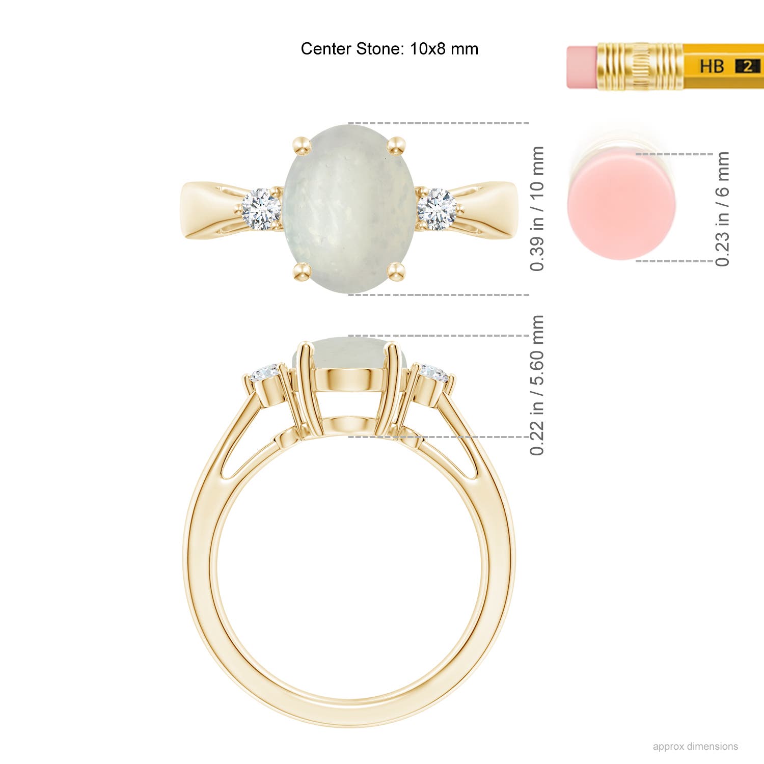 A - Moonstone / 2.59 CT / 14 KT Yellow Gold