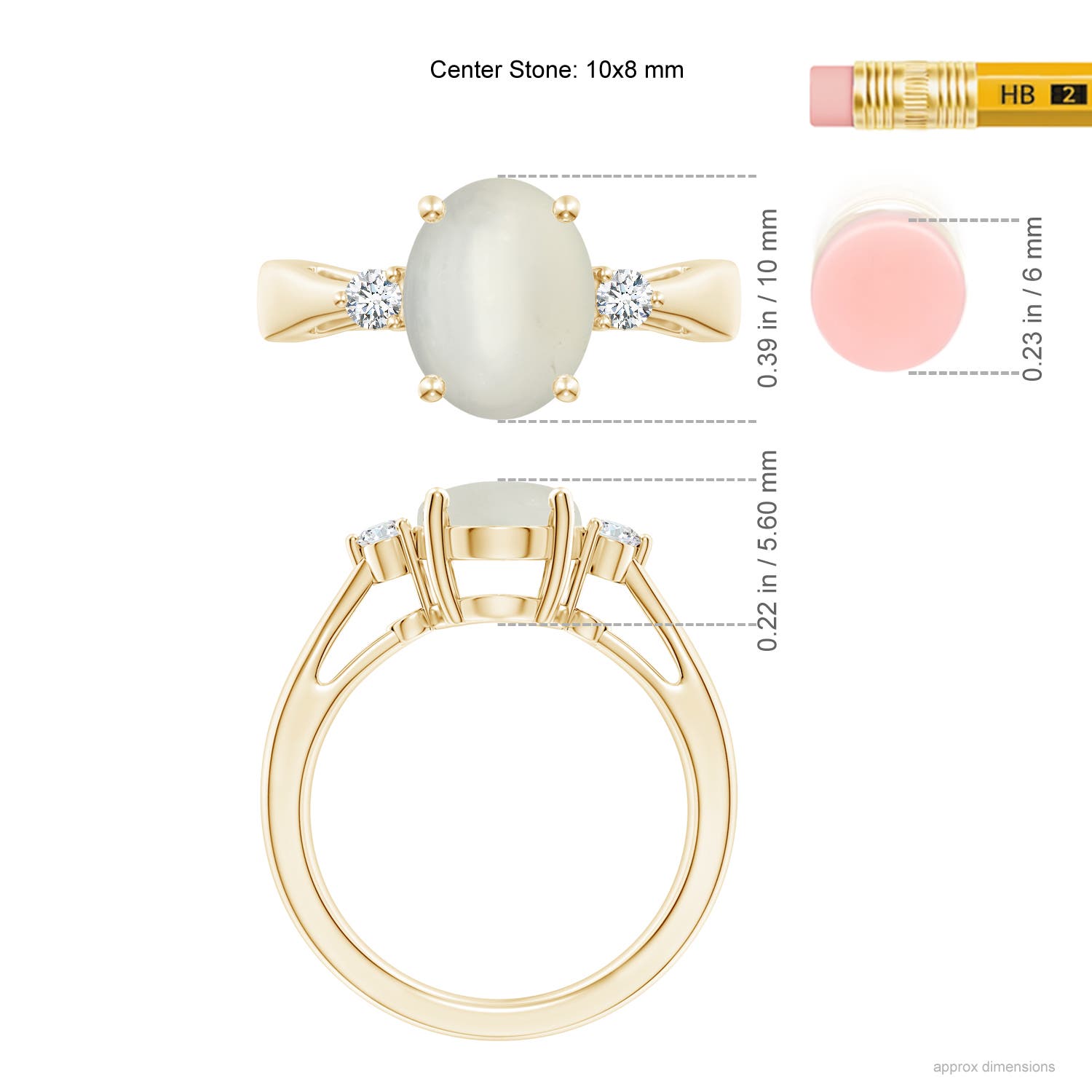 AAA - Moonstone / 2.59 CT / 14 KT Yellow Gold