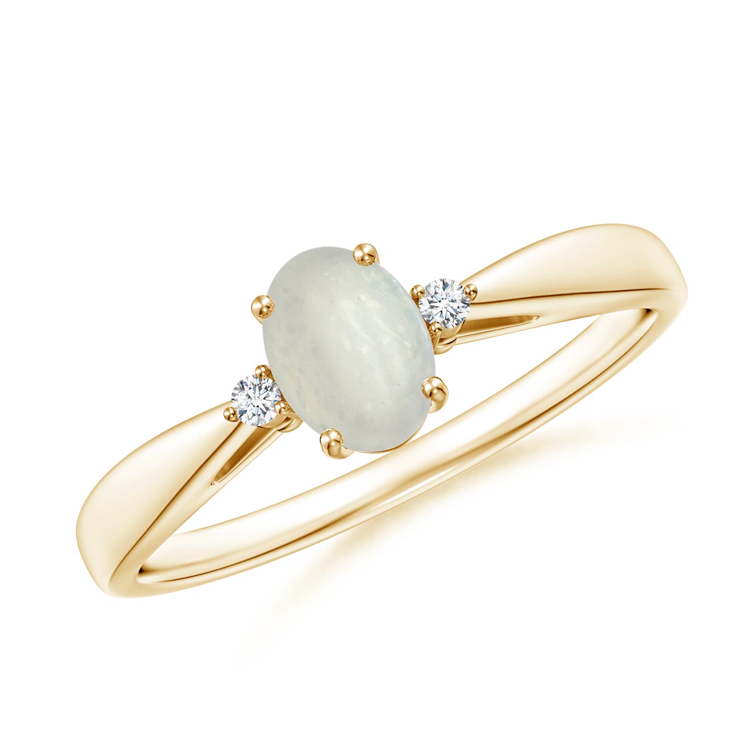 A - Moonstone / 0.4 CT / 14 KT Yellow Gold