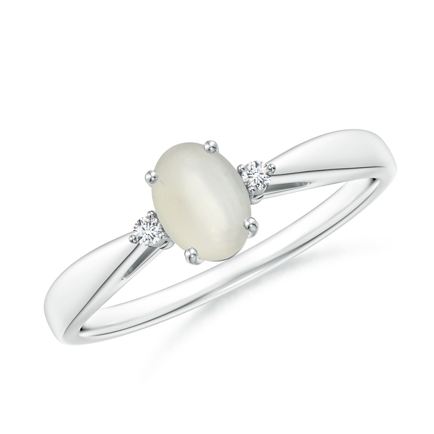 AAA - Moonstone / 0.4 CT / 14 KT White Gold