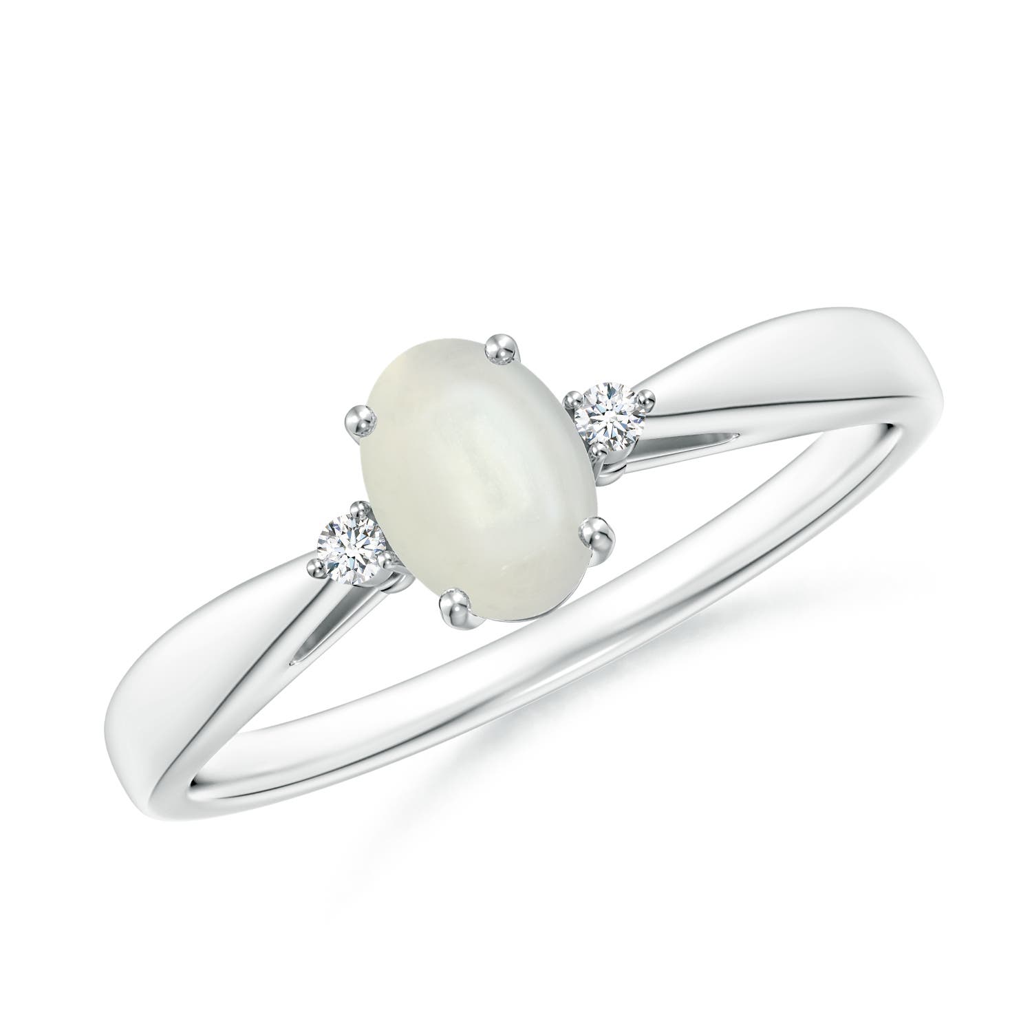 AAAA - Moonstone / 0.4 CT / 14 KT White Gold