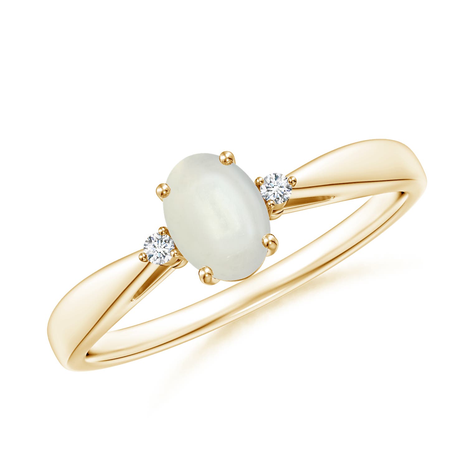 AAAA - Moonstone / 0.4 CT / 14 KT Yellow Gold