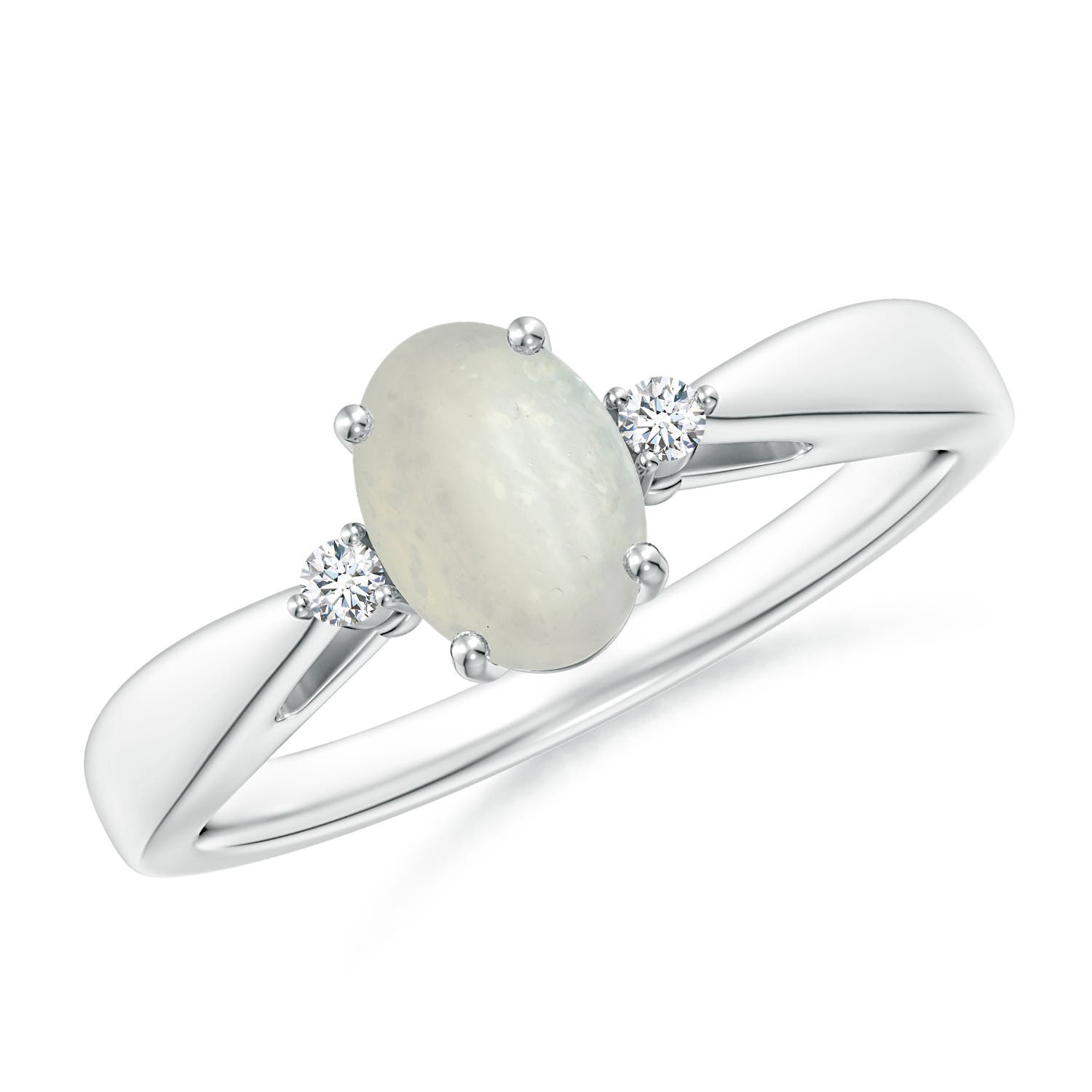 A - Moonstone / 0.72 CT / 14 KT White Gold