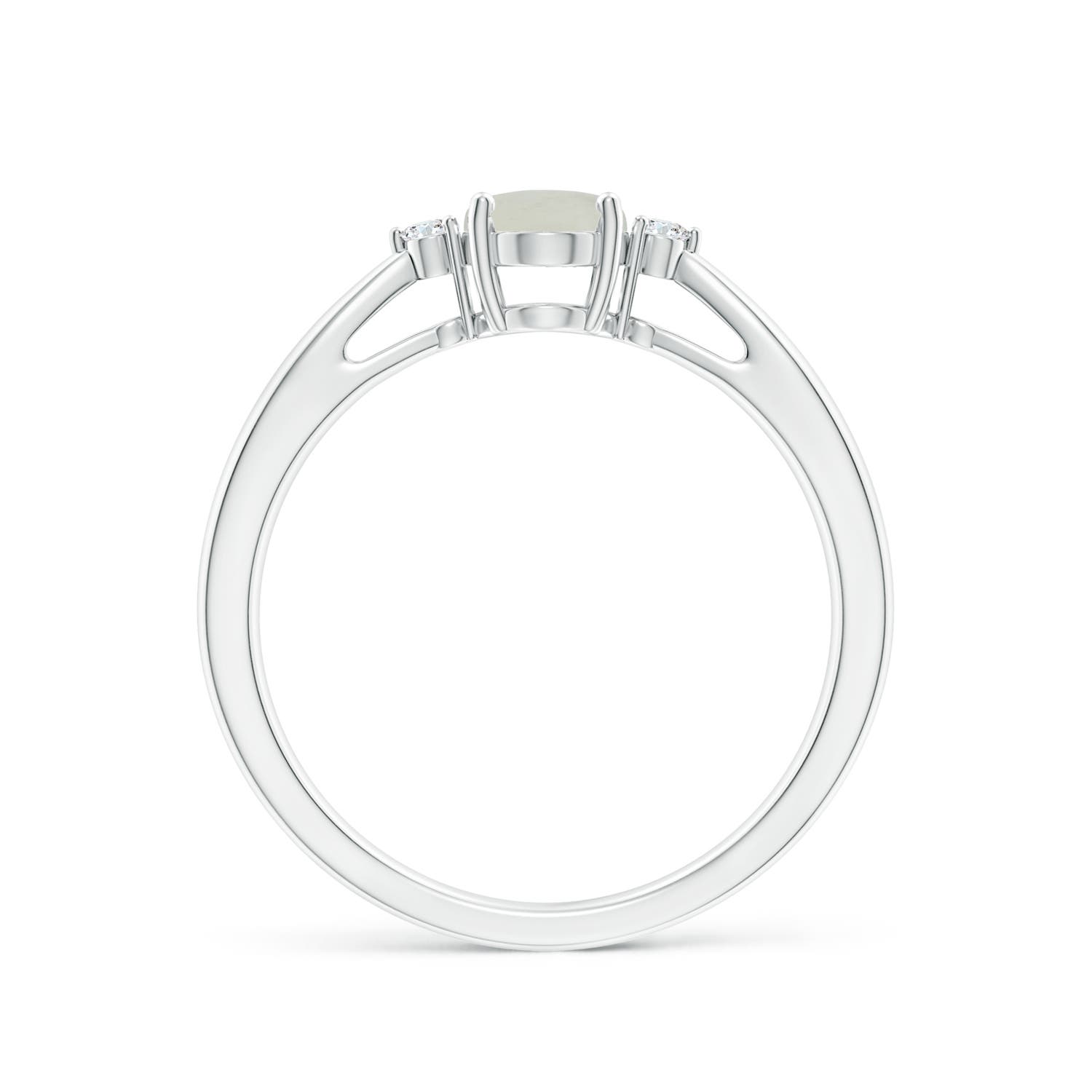 A - Moonstone / 0.72 CT / 14 KT White Gold