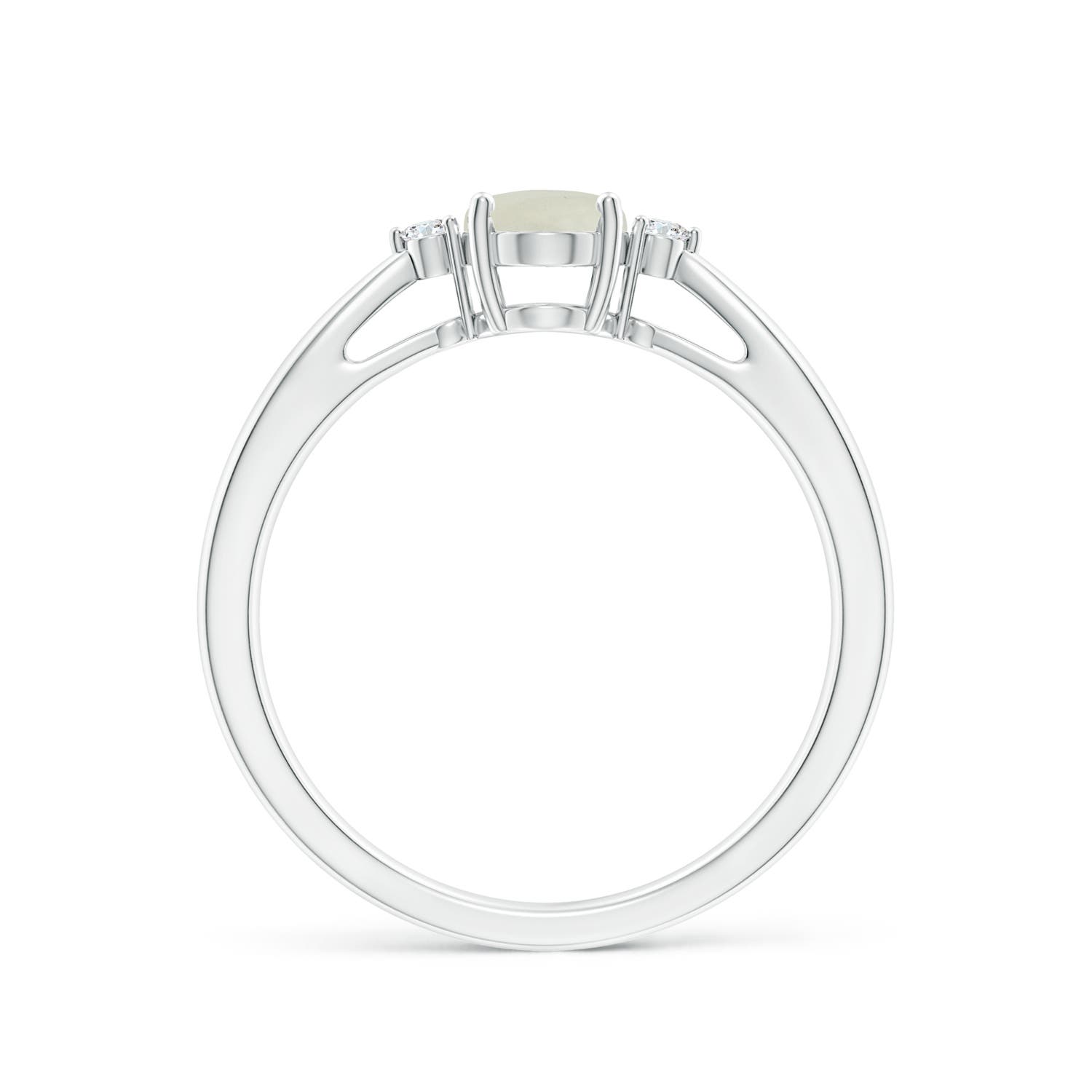 AA - Moonstone / 0.72 CT / 14 KT White Gold