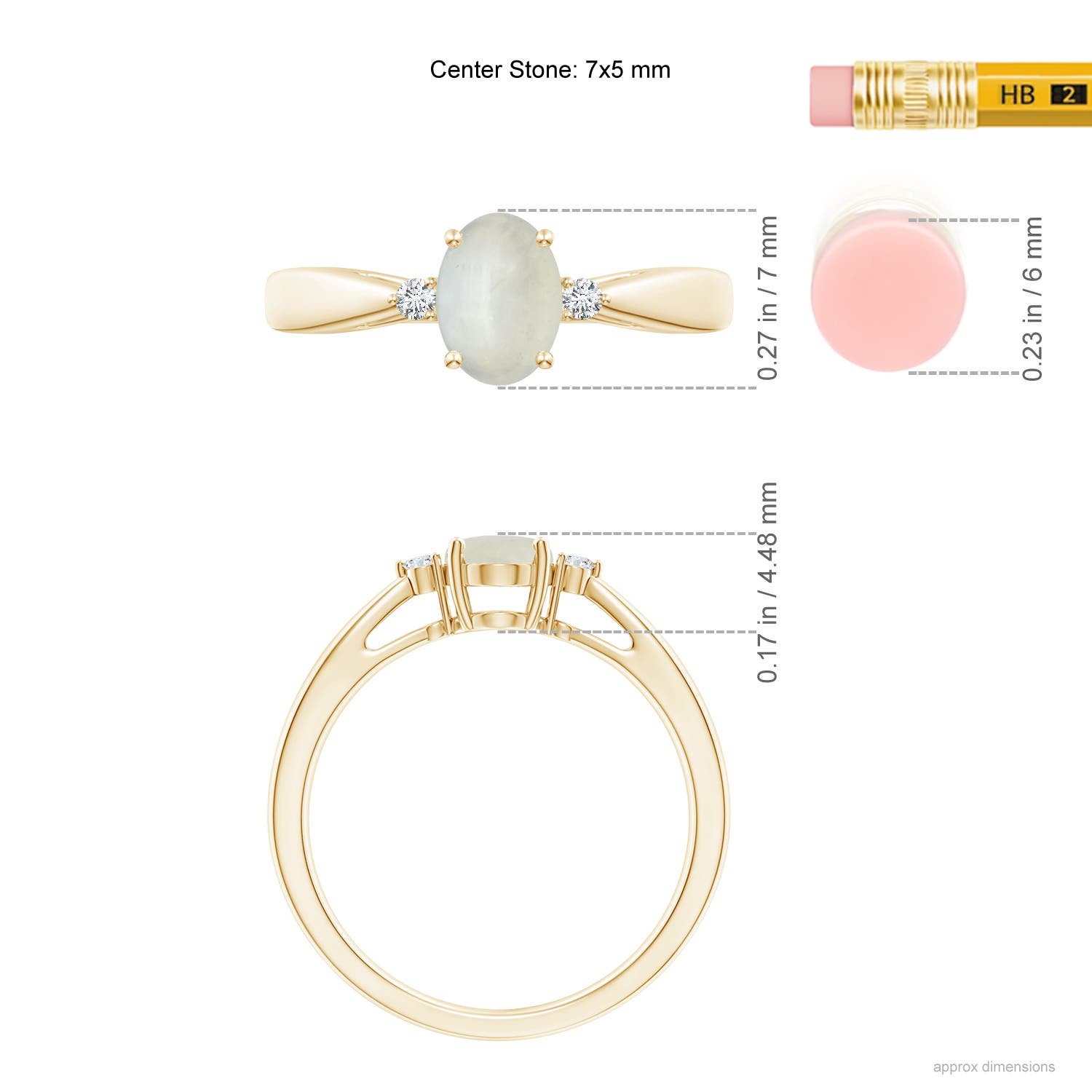 AA - Moonstone / 0.72 CT / 14 KT Yellow Gold