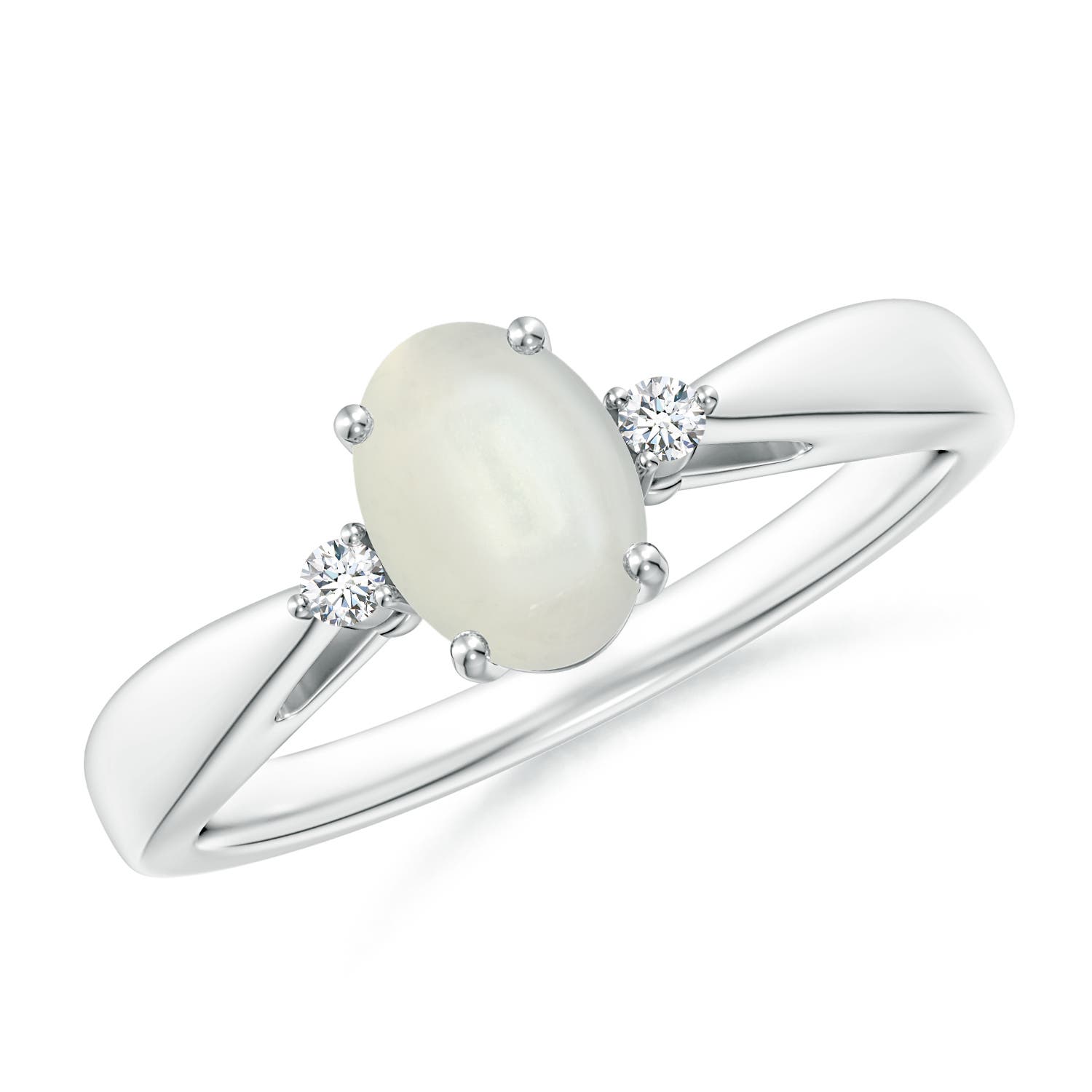 AAAA - Moonstone / 0.72 CT / 14 KT White Gold