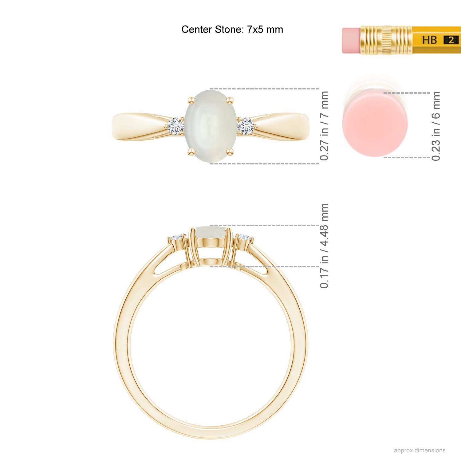 AAAA - Moonstone / 0.72 CT / 14 KT Yellow Gold