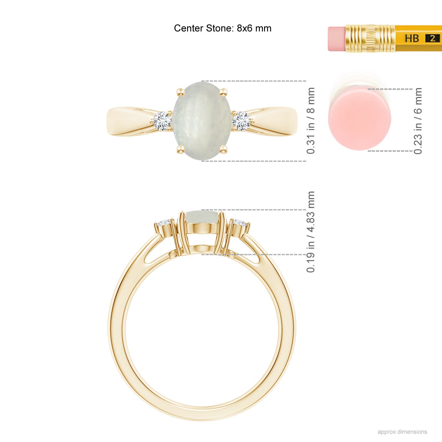 A - Moonstone / 1.16 CT / 14 KT Yellow Gold