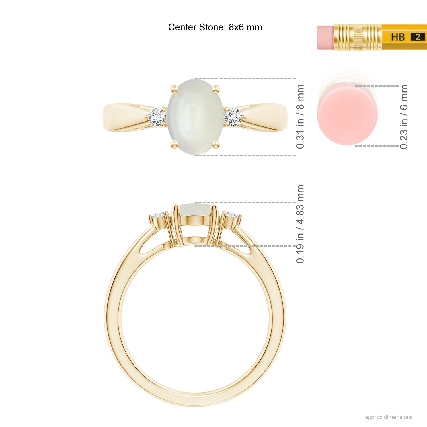 AAAA - Moonstone / 1.16 CT / 14 KT Yellow Gold