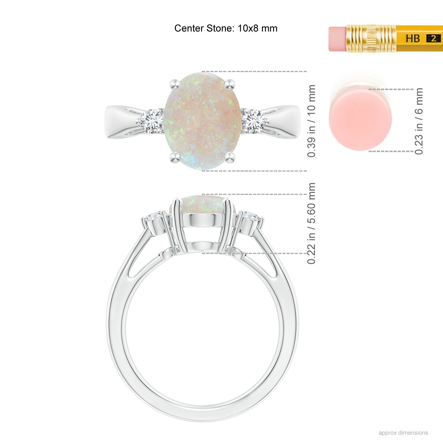 AA - Opal / 1.54 CT / 14 KT White Gold