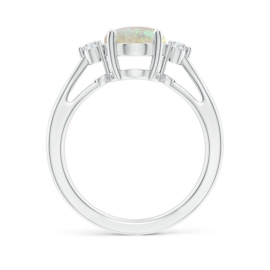 10x8mm AAA Tapered Shank Opal Solitaire Ring with Diamond Accents in P950 Platinum side 199