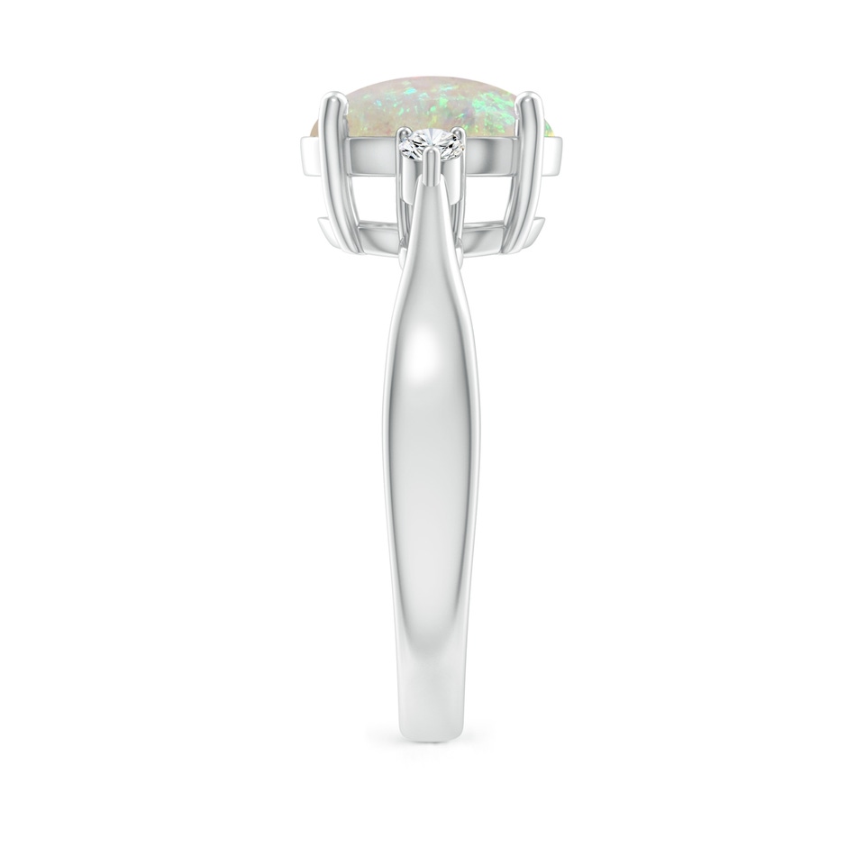 10x8mm AAA Tapered Shank Opal Solitaire Ring with Diamond Accents in P950 Platinum side 299