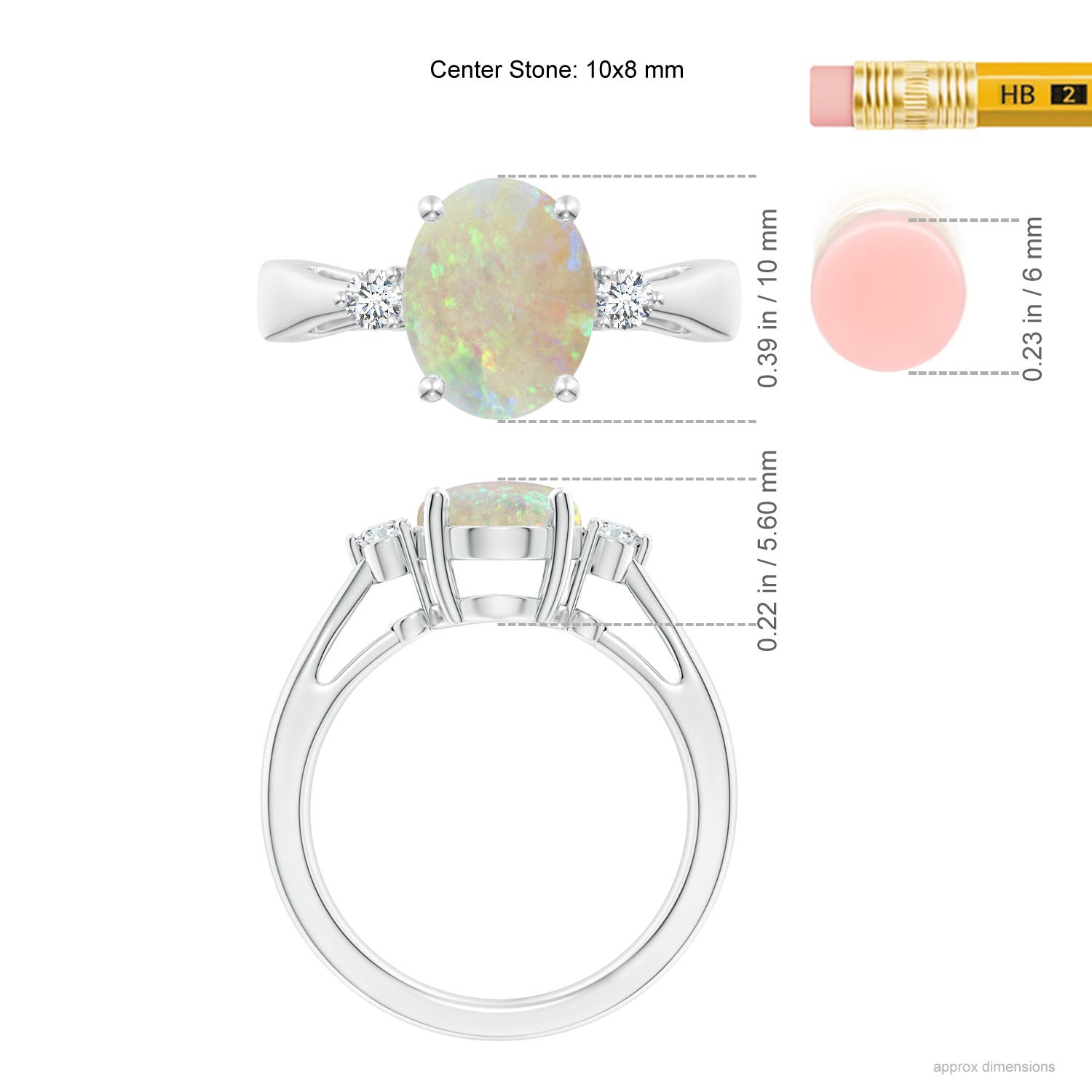 AAA - Opal / 1.54 CT / 14 KT White Gold