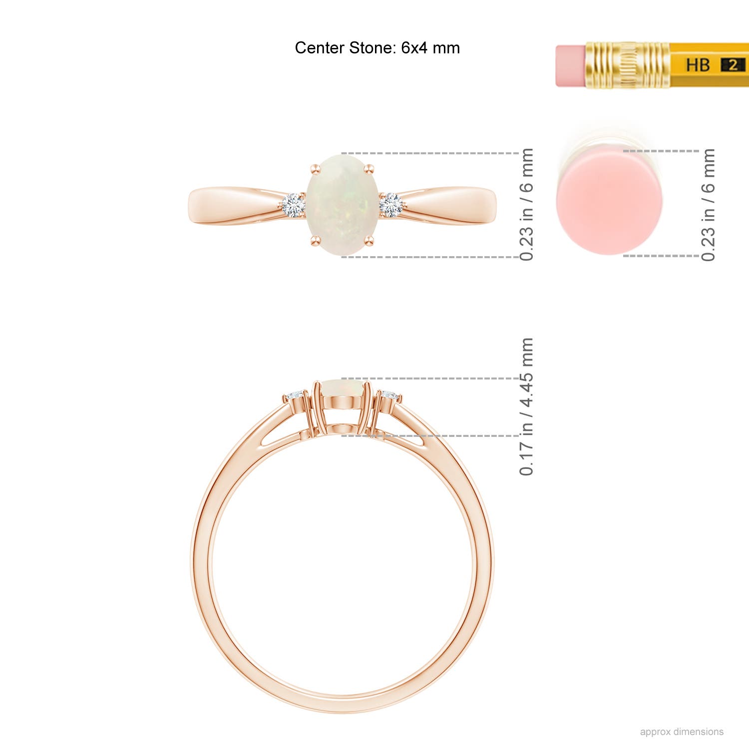 A - Opal / 0.31 CT / 14 KT Rose Gold