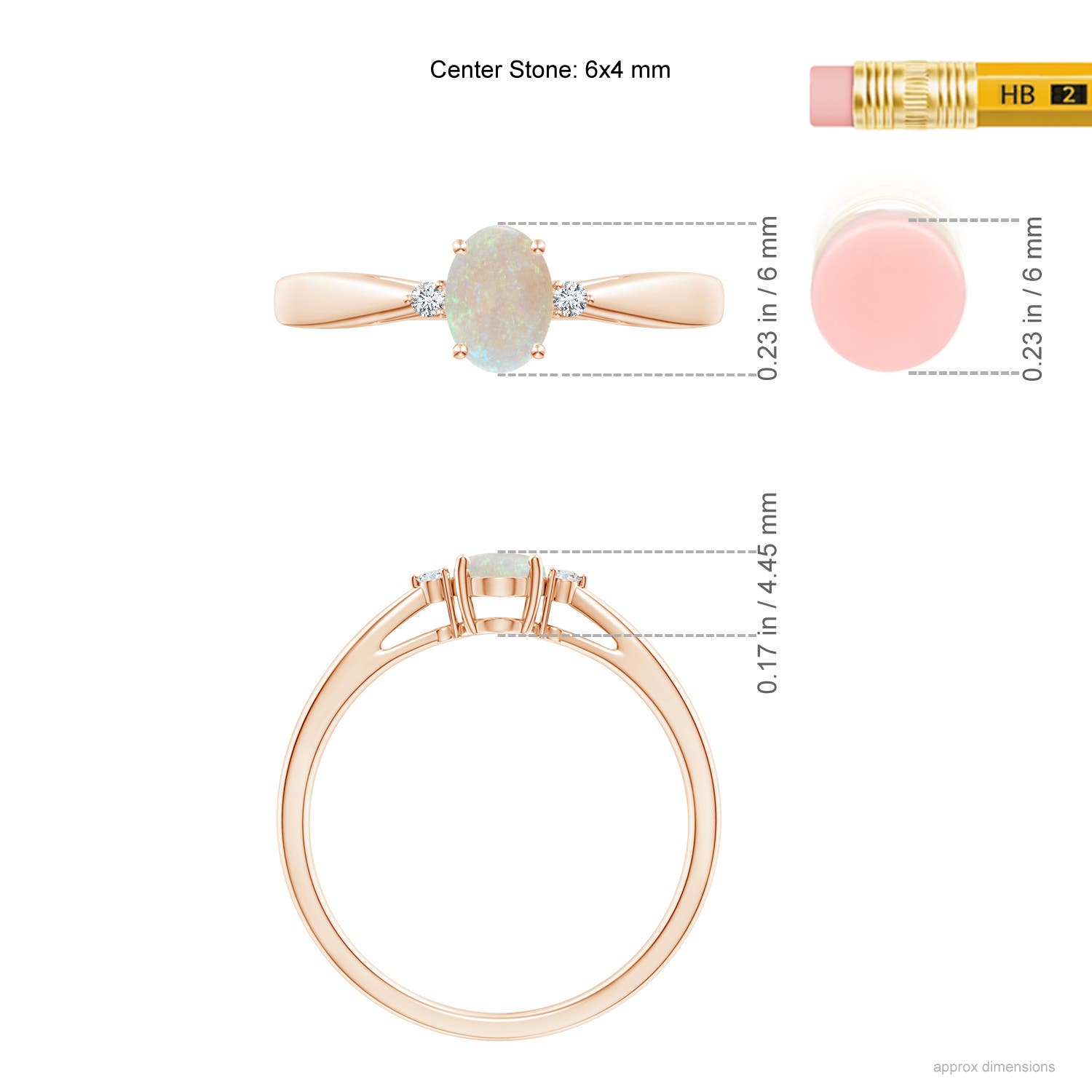 AA - Opal / 0.31 CT / 14 KT Rose Gold