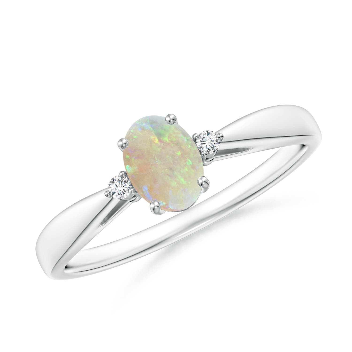 AAA - Opal / 0.31 CT / 14 KT White Gold