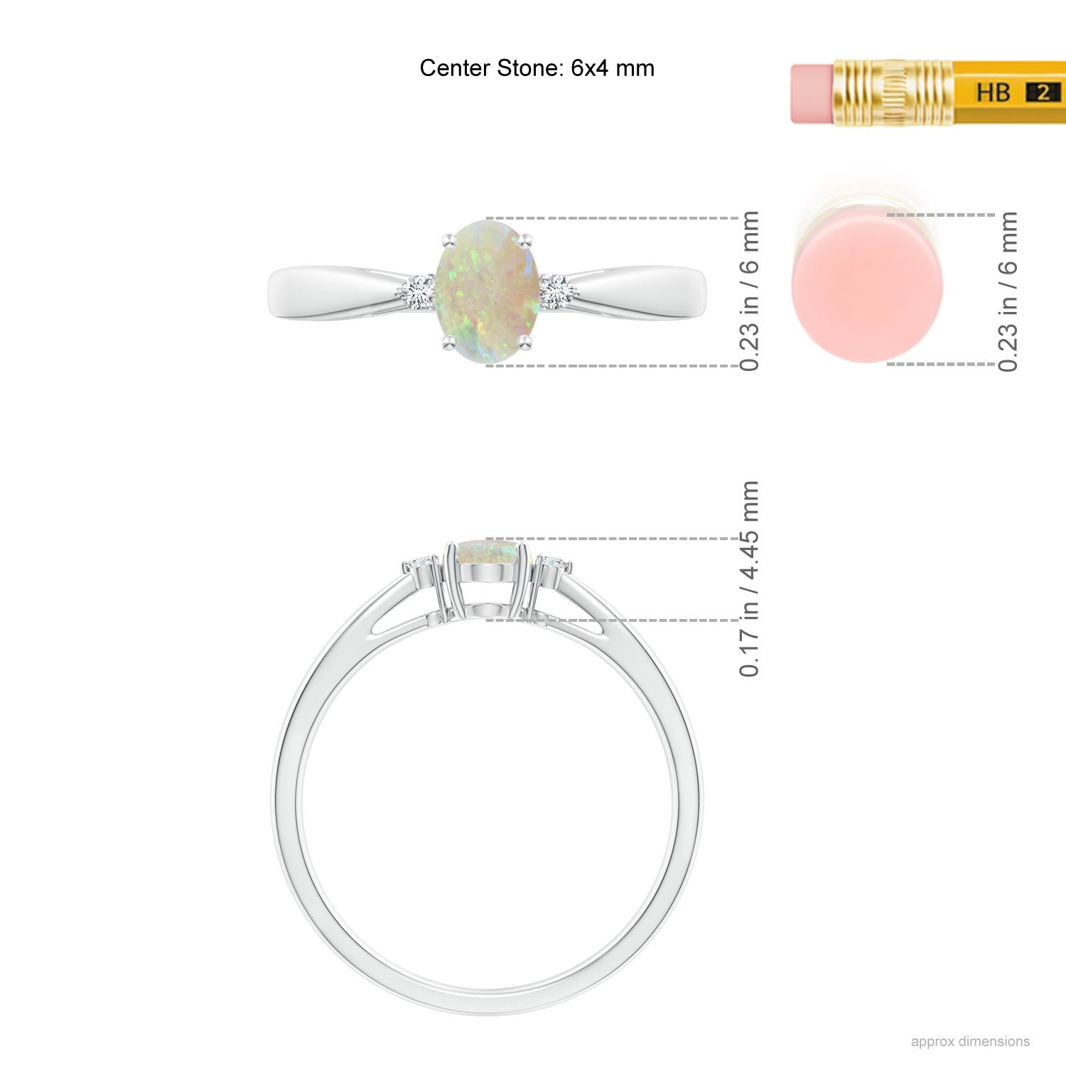 AAA - Opal / 0.31 CT / 14 KT White Gold