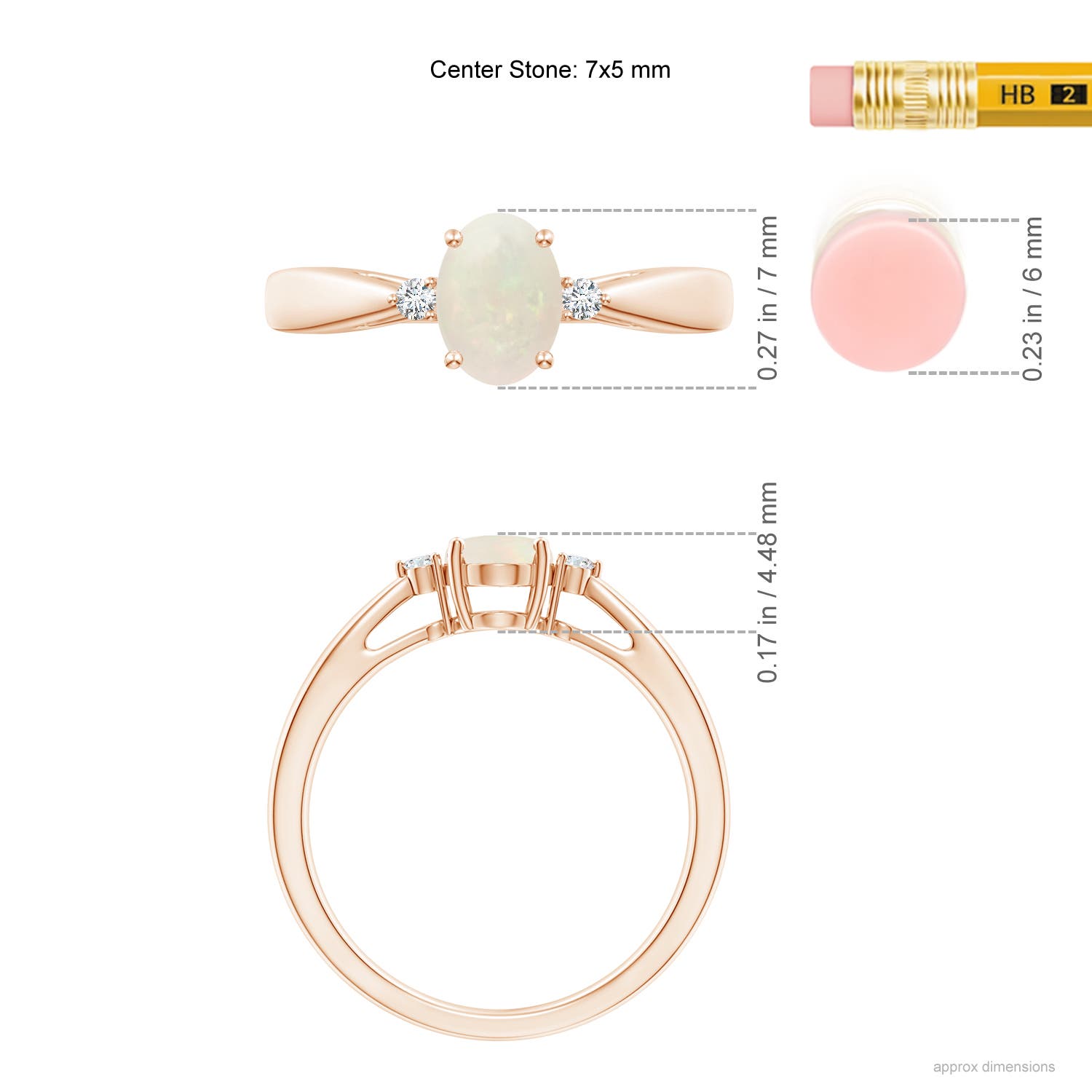 A - Opal / 0.49 CT / 14 KT Rose Gold