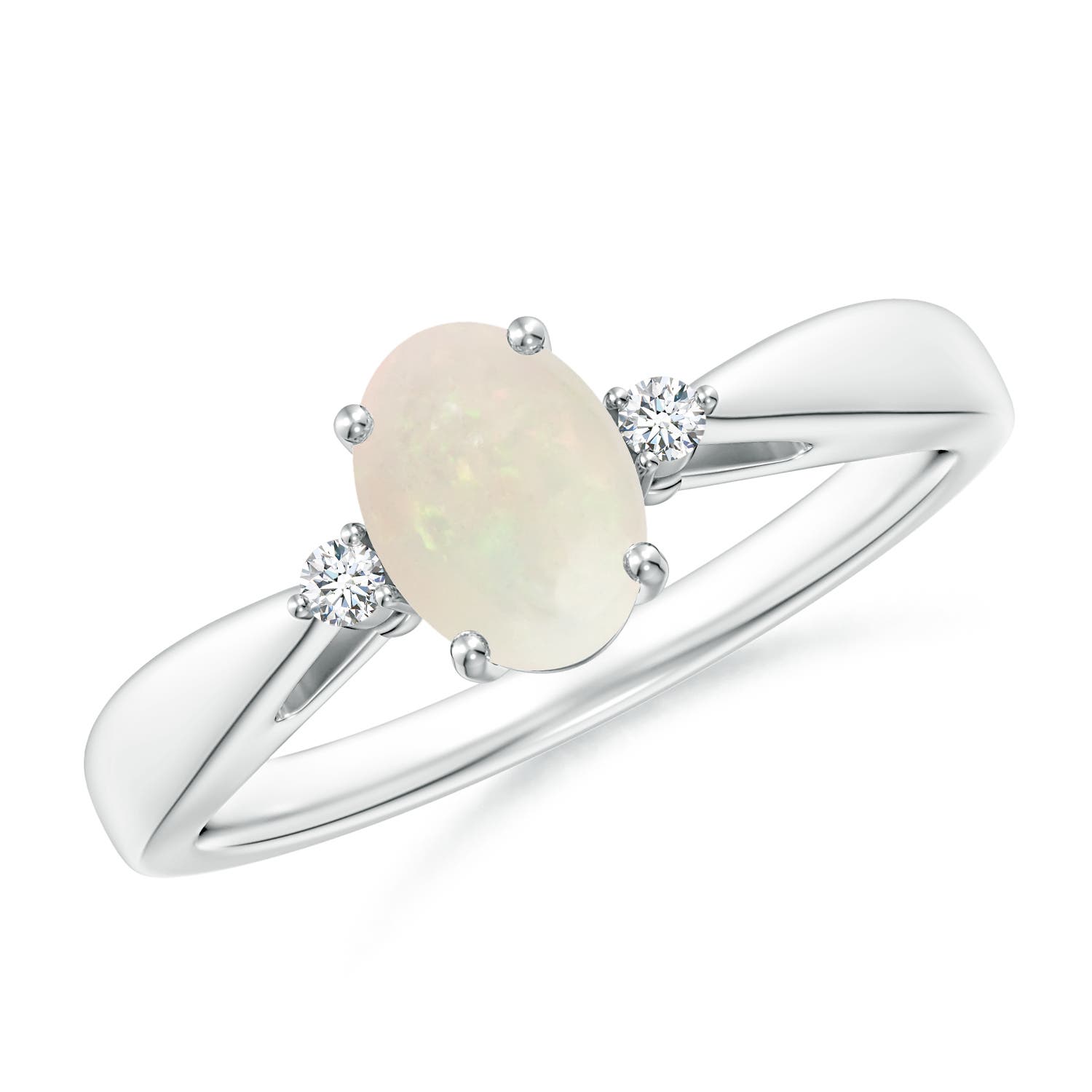 A - Opal / 0.49 CT / 14 KT White Gold