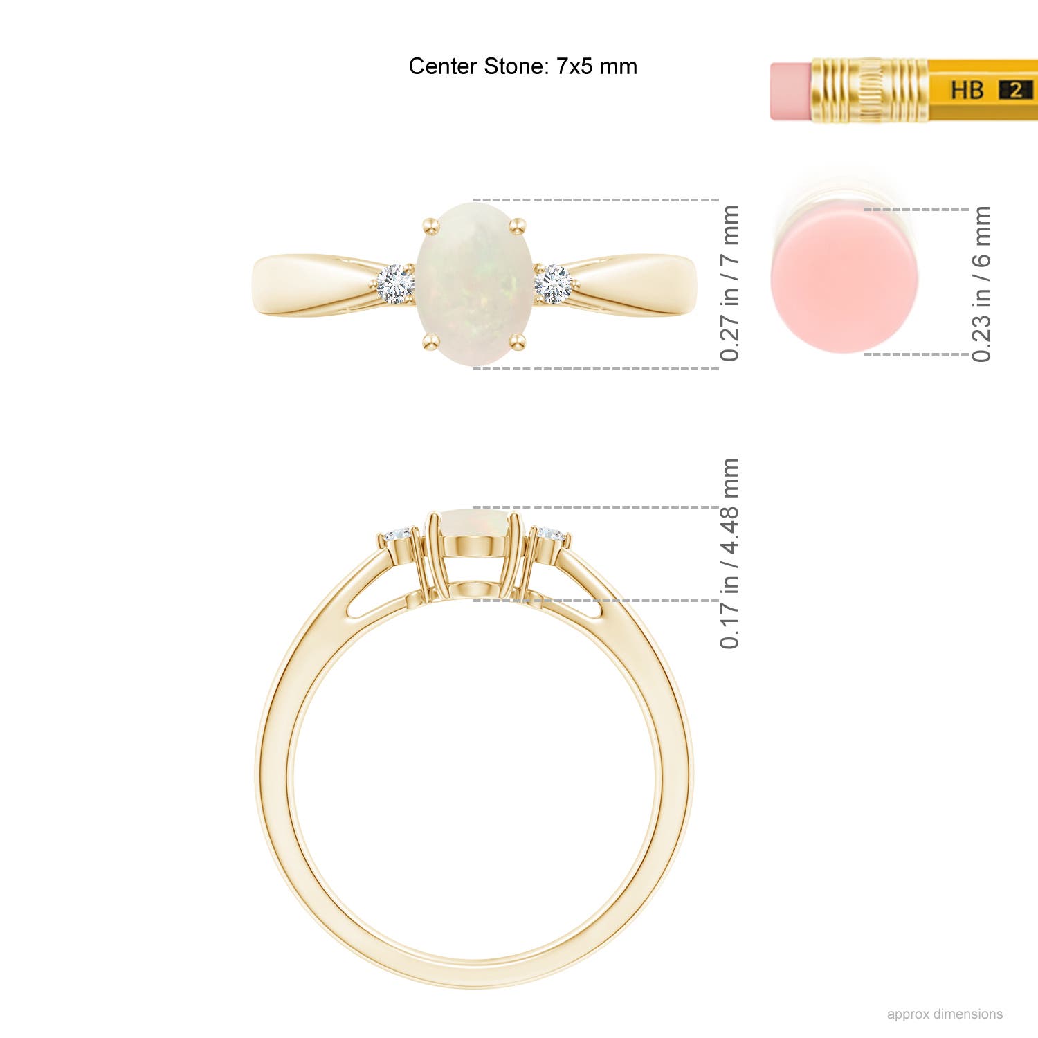 A - Opal / 0.49 CT / 14 KT Yellow Gold