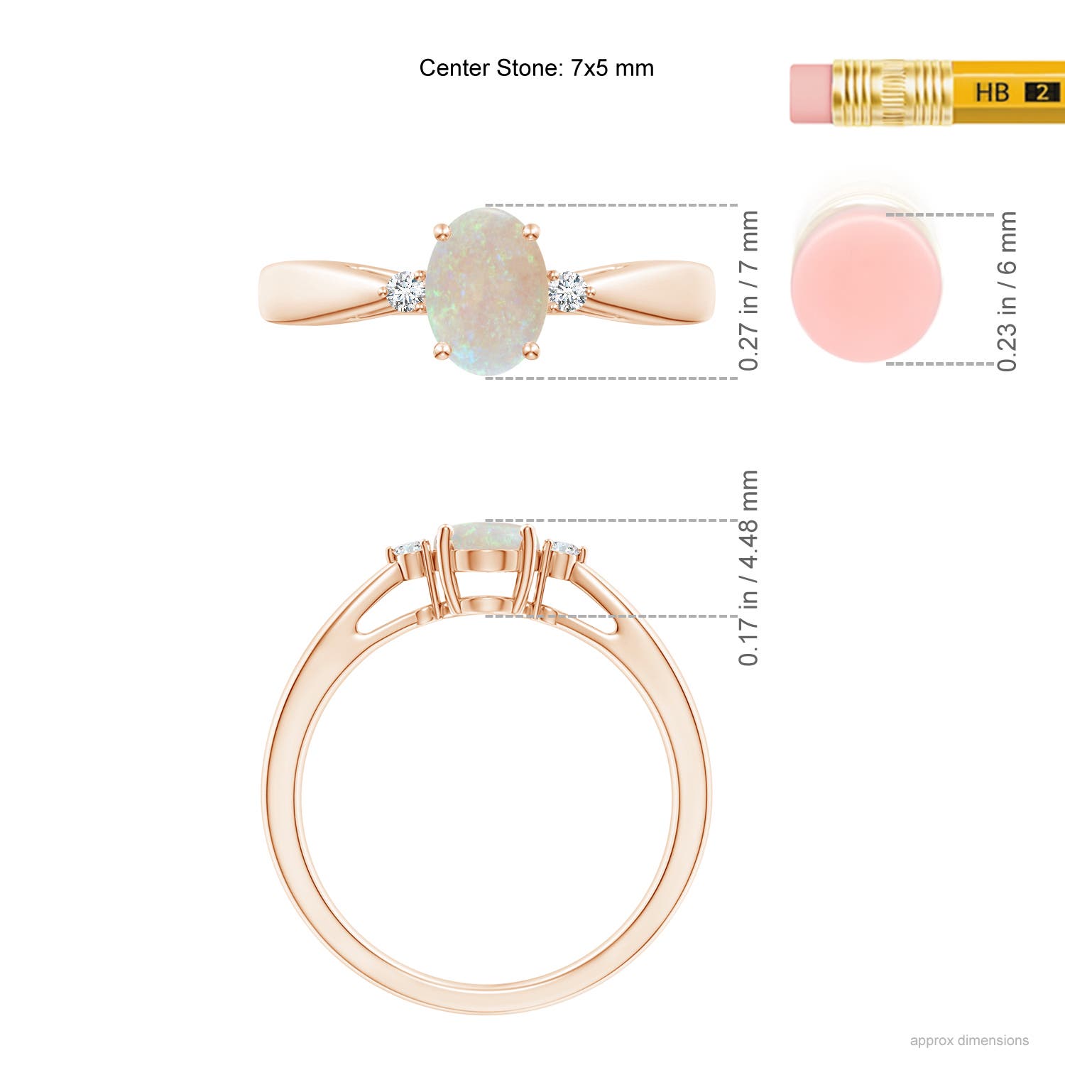 AA - Opal / 0.49 CT / 14 KT Rose Gold