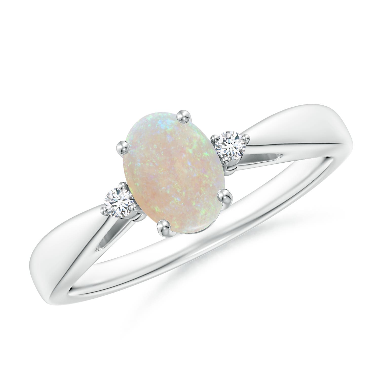 AA - Opal / 0.49 CT / 14 KT White Gold